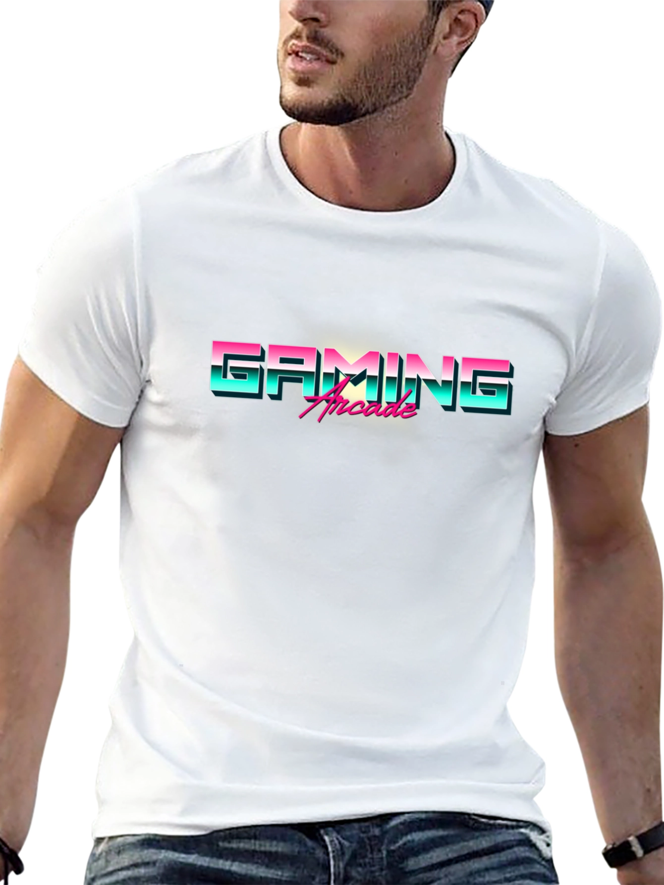 Camiseta Negra Gaming Arcade Retro