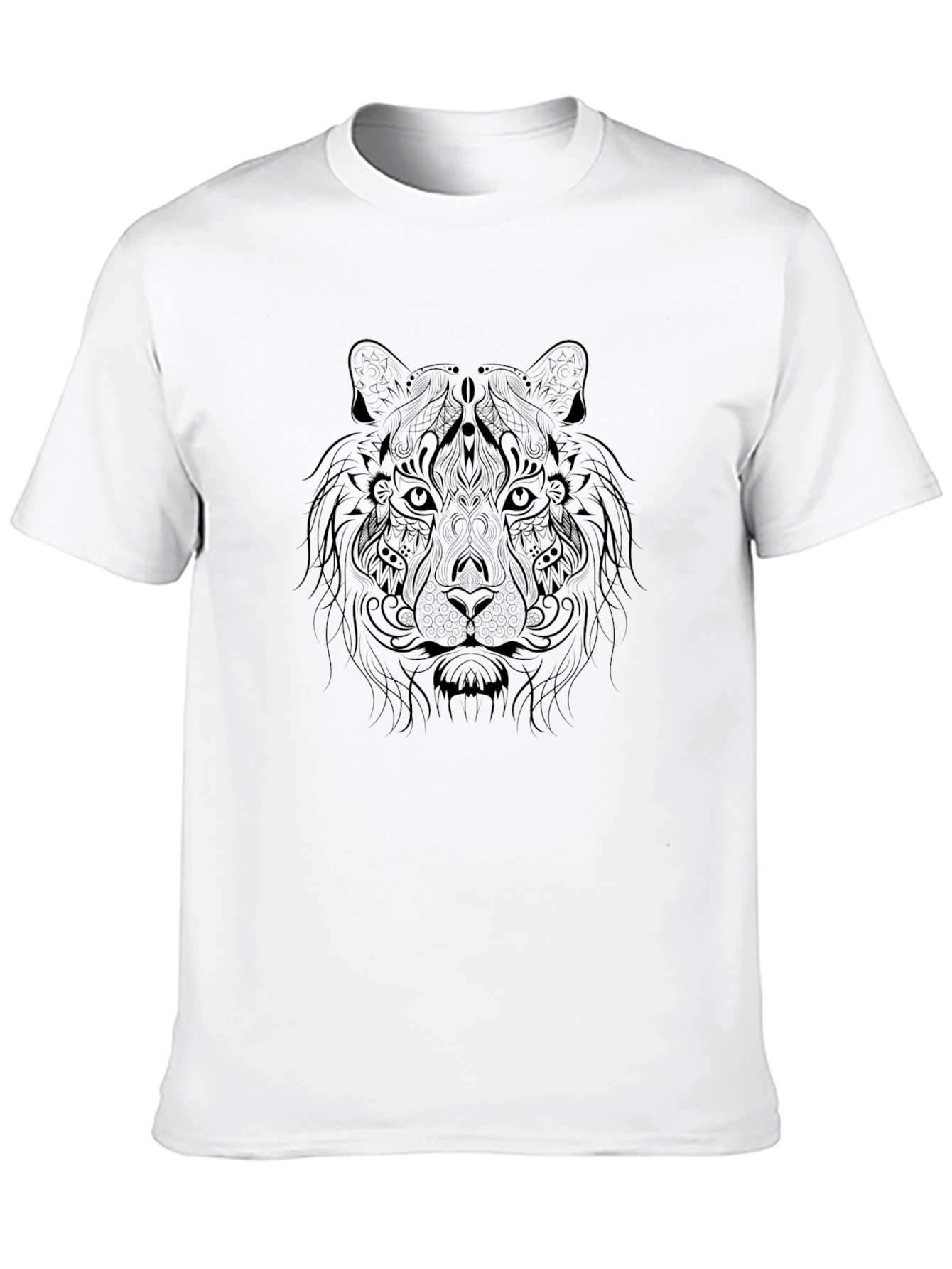 Camiseta Negra Estampada Tigre Artístico