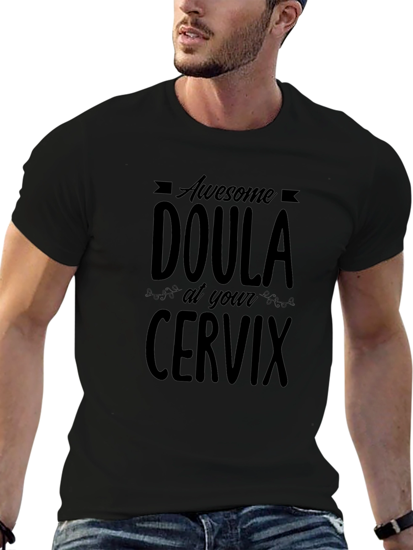 Camiseta Negra Doula Awesome Cervix