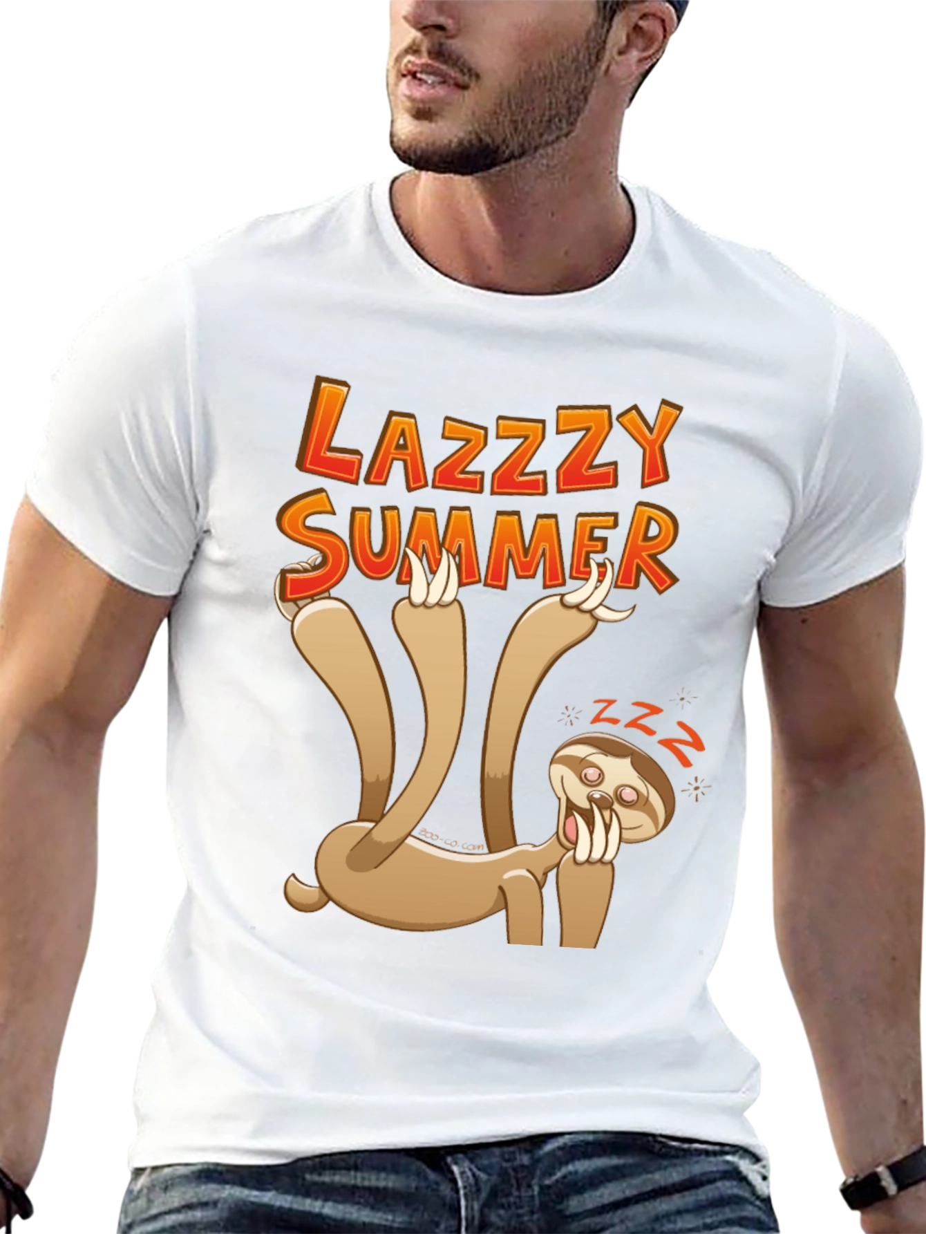 Camiseta Negra con Diseño de Perezoso Lazy Summer