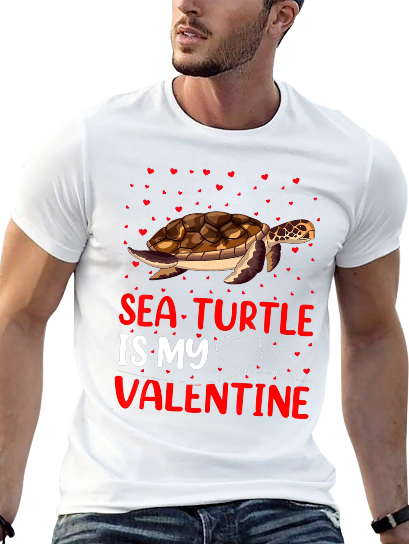 Camiseta Tortuga Marina Mi Valentín Negra