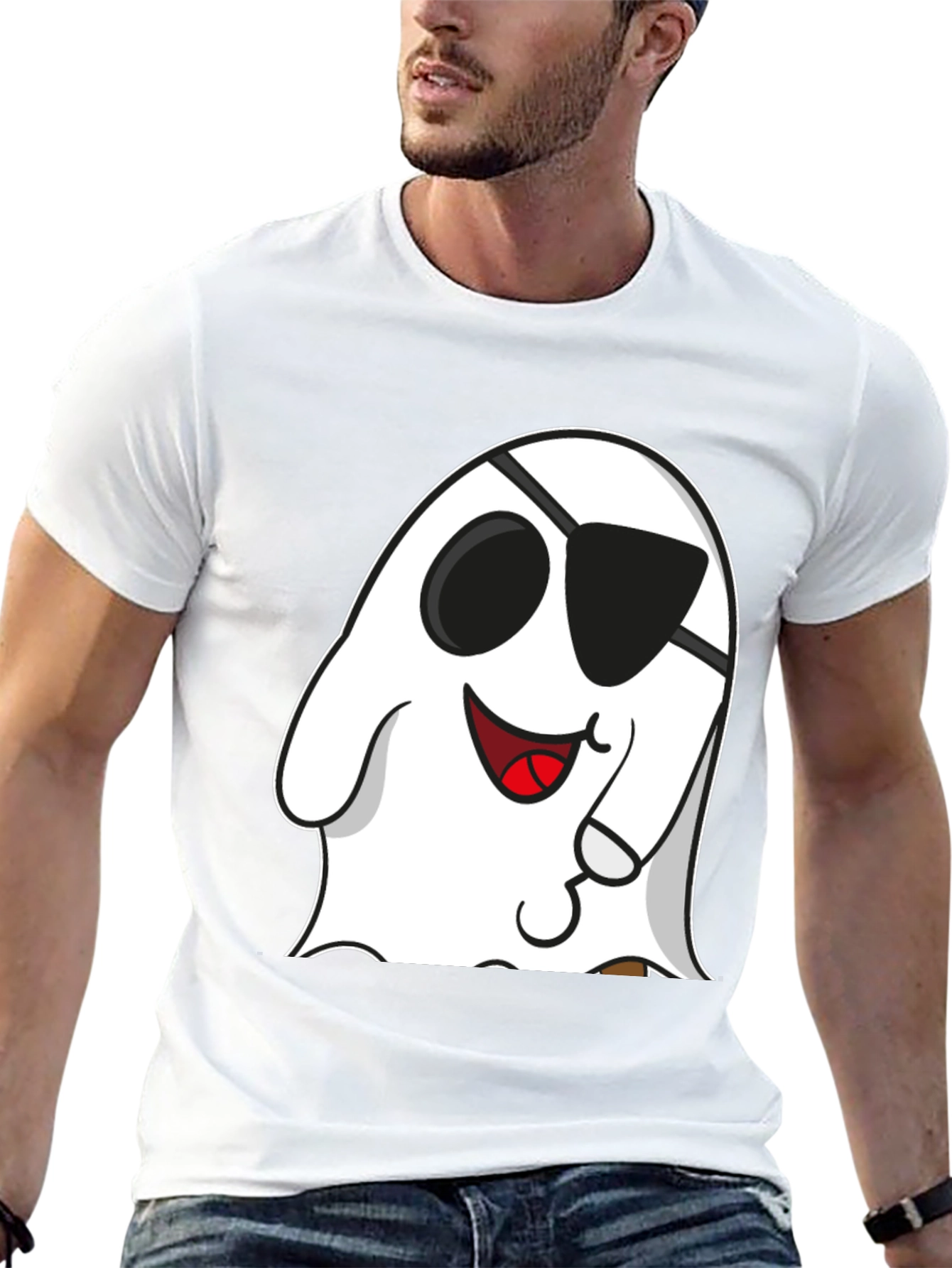 Camiseta Negra con Fantasma Pirata