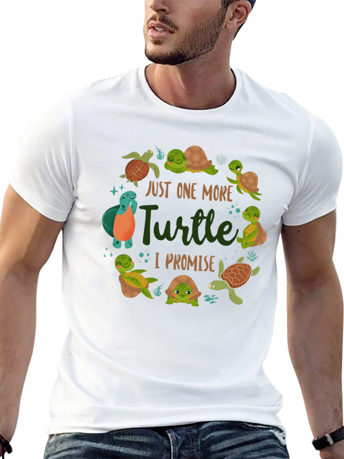 Camiseta Negra con Diseño de Tortugas