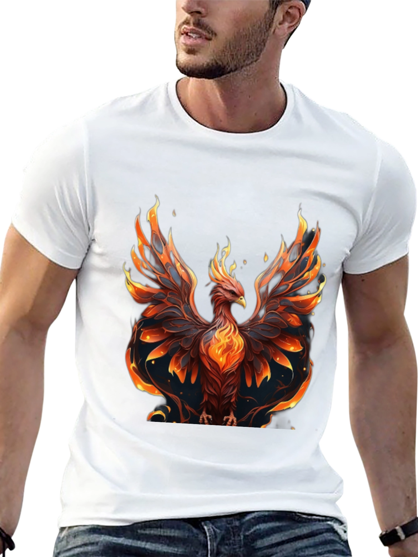 Camiseta Hombre: Fénix Ardiente