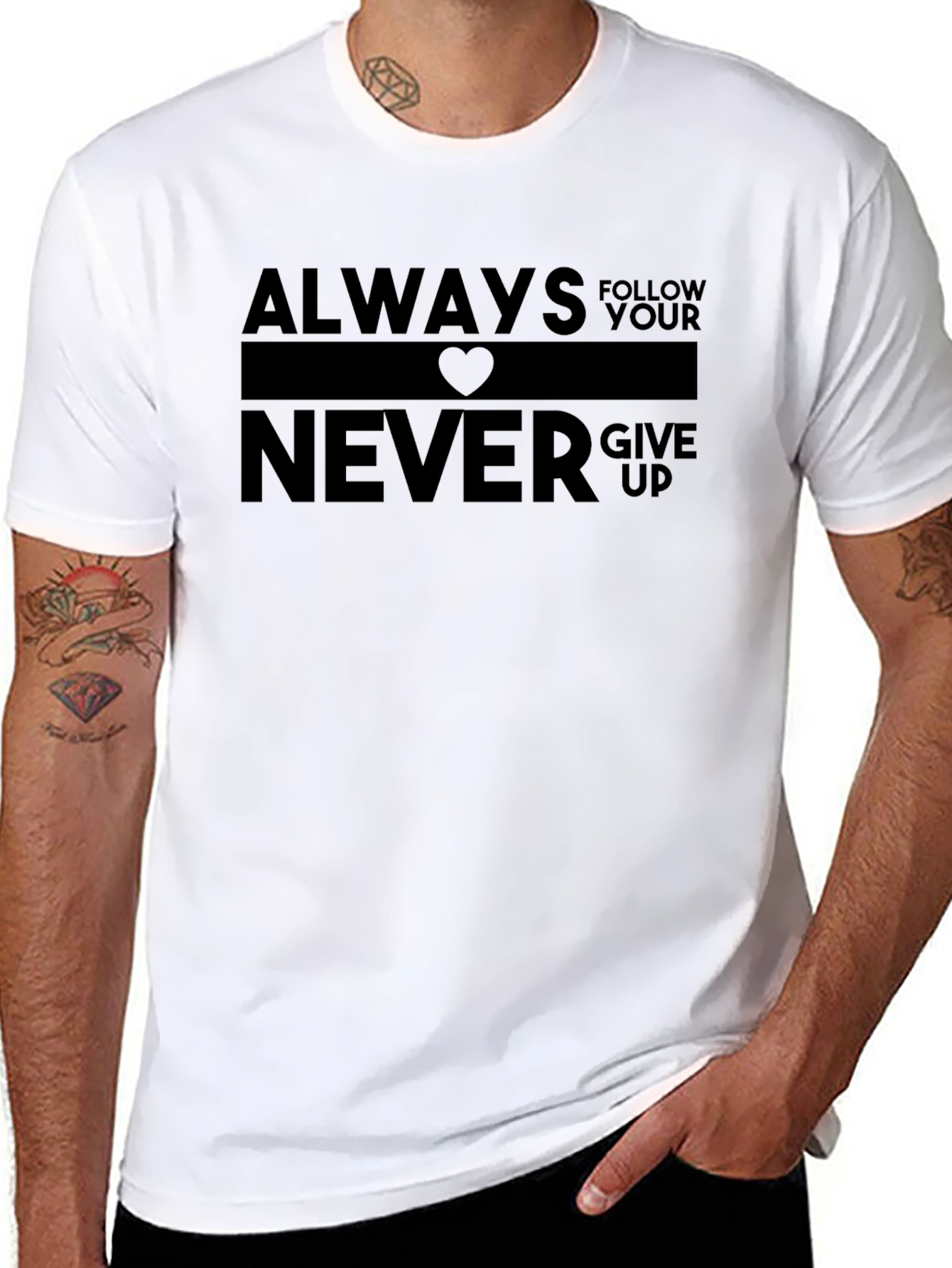 Camiseta Hombre Negra: Always Follow Your Heart