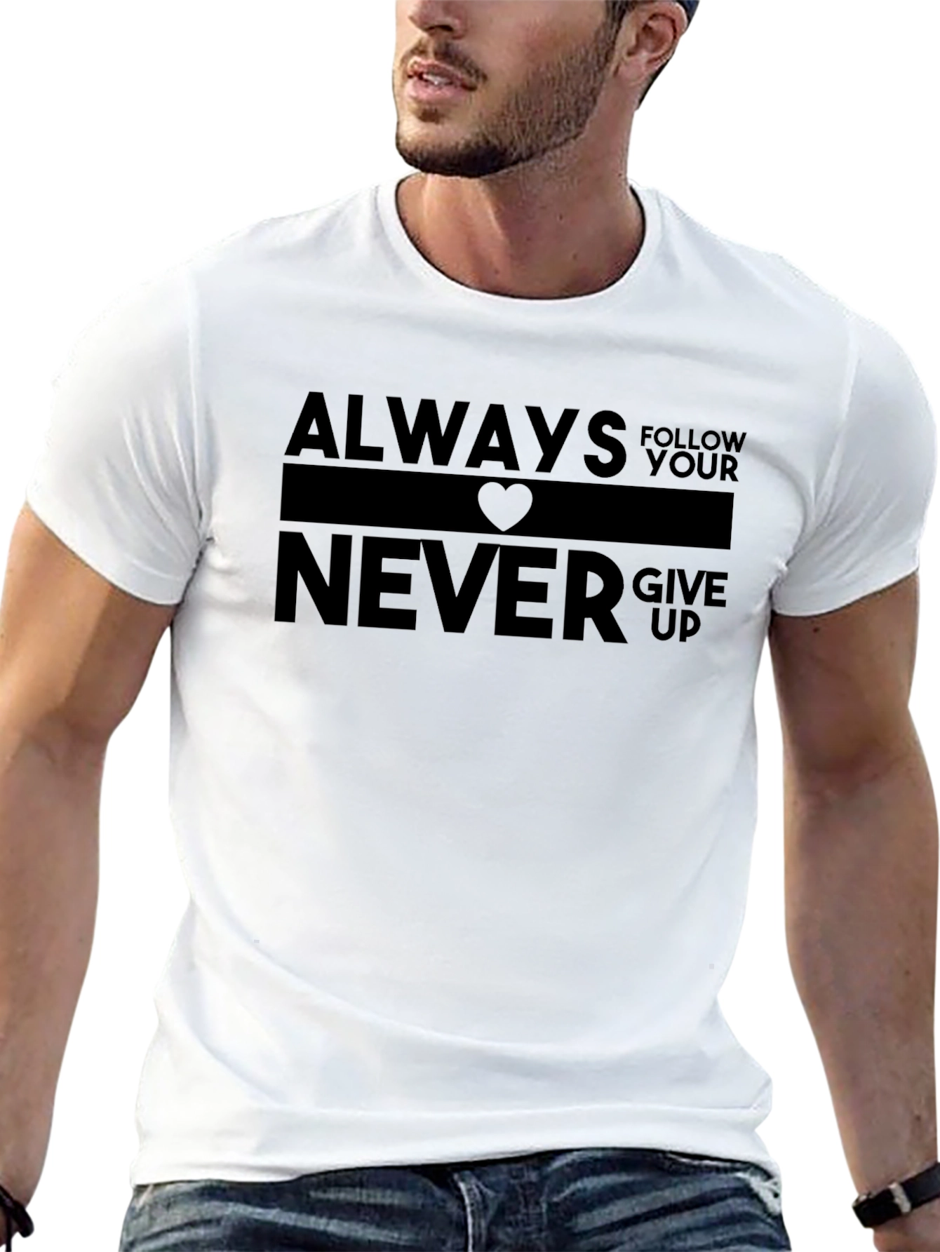 Camiseta Hombre Negra: Always Follow Your Heart