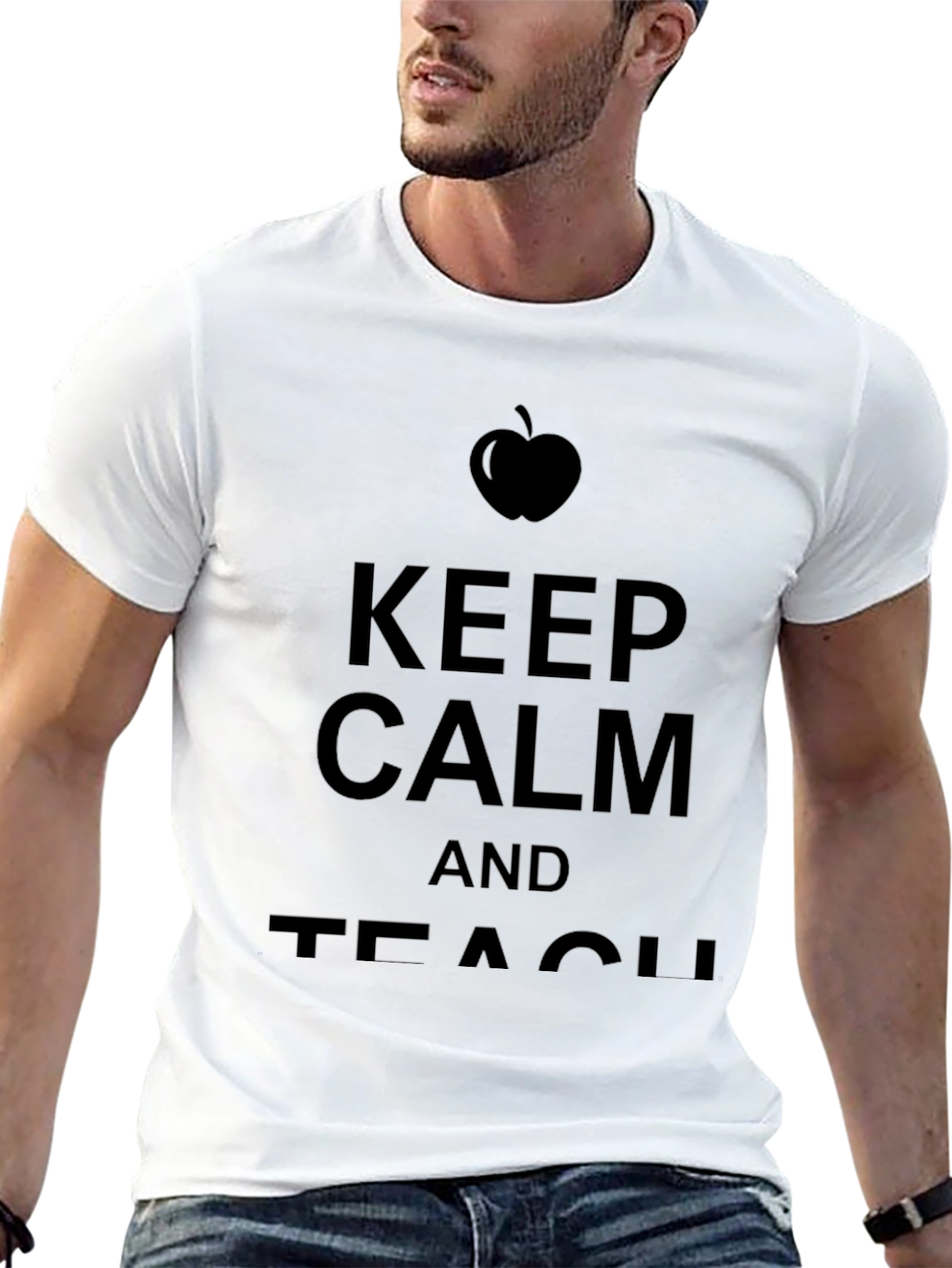 Camiseta Negra Keep Calm and Teach