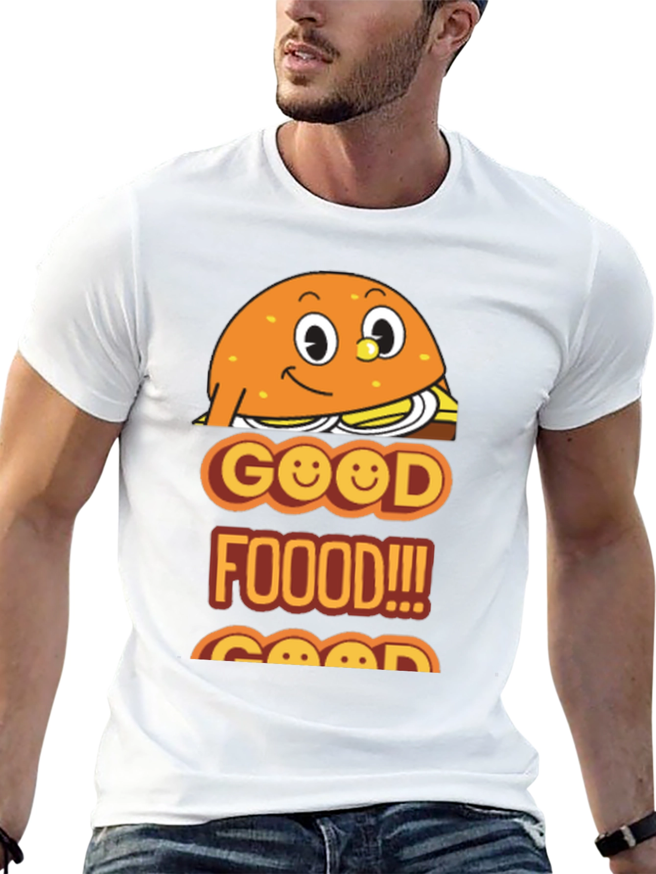 Camiseta Negra Good Food con Diseño Divertido de Hamburguesa