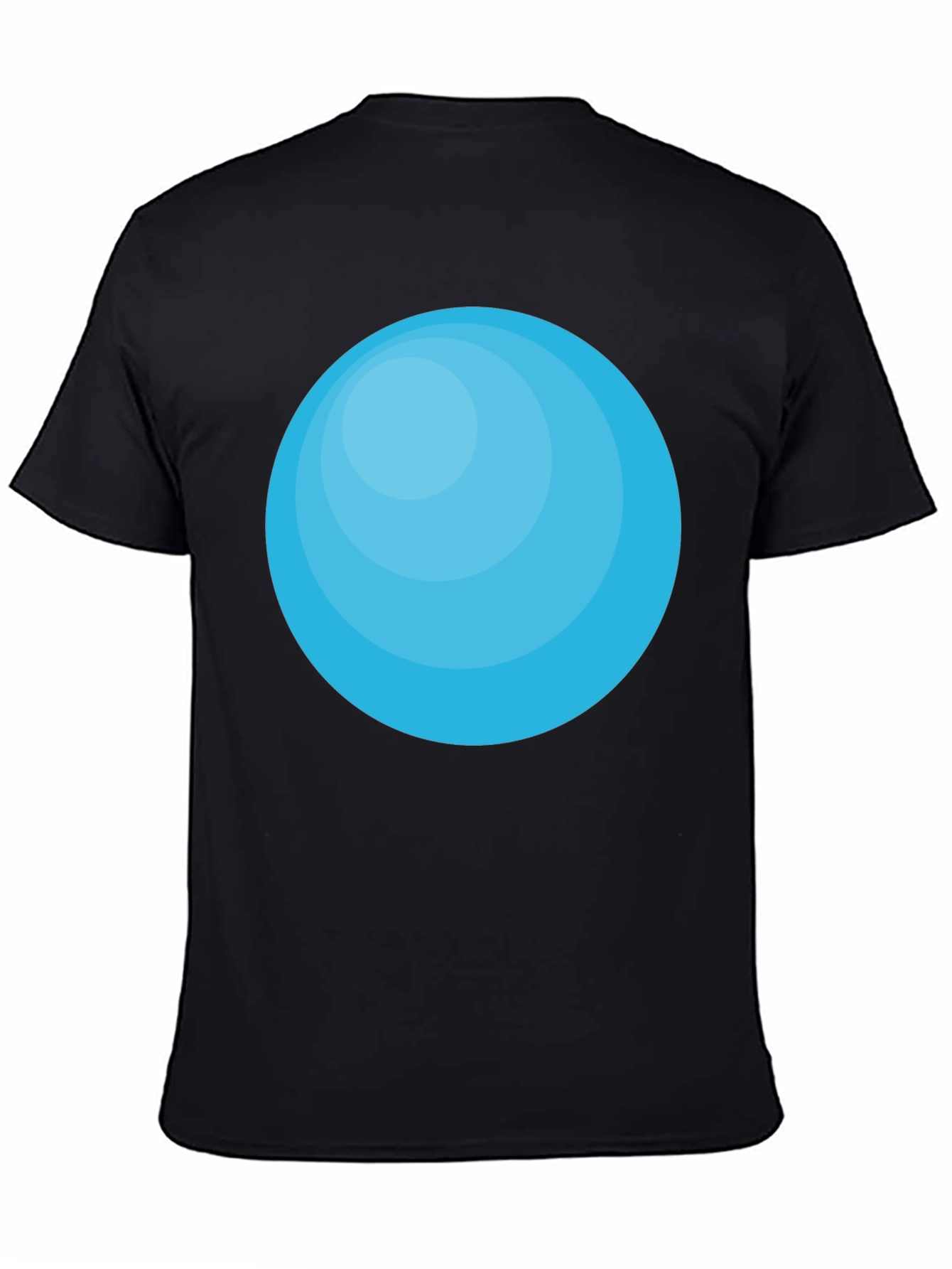 Camiseta Negra con Círculo Azul