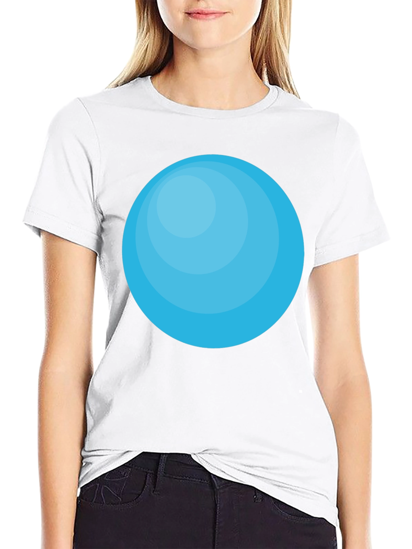 Camiseta Negra con Círculo Azul