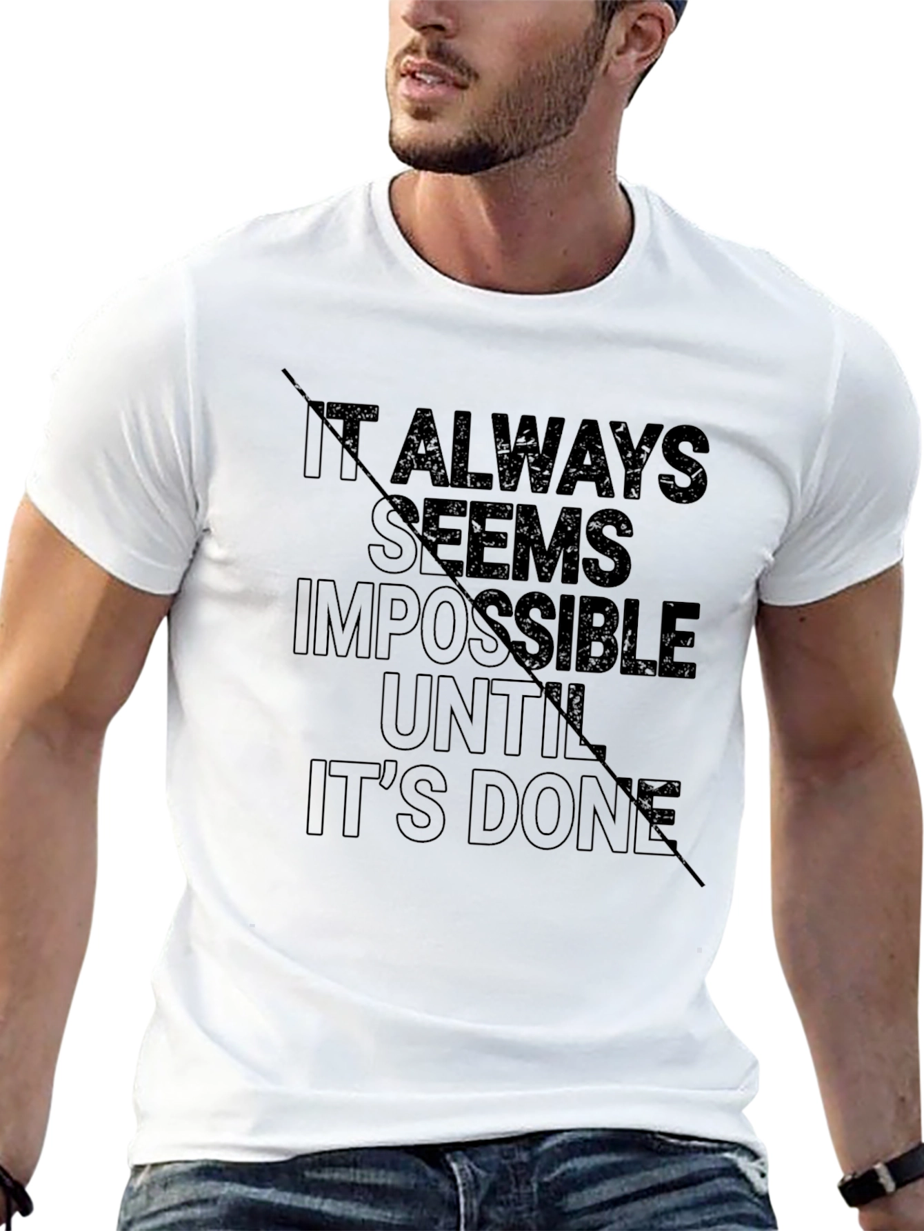 Camiseta Negra con Lema Motivacional