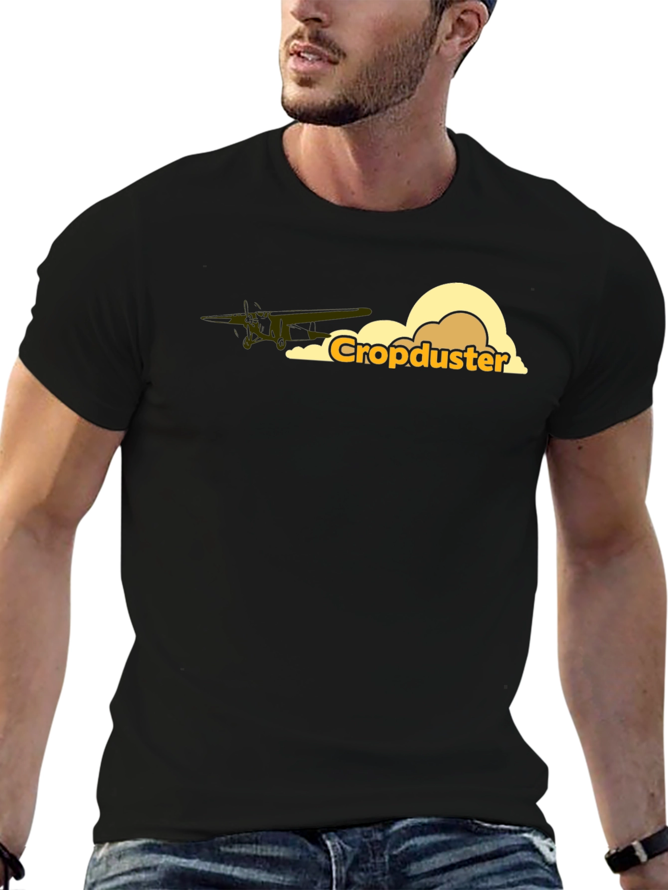 Camiseta Negra Cropduster Algodón Estilo Casual