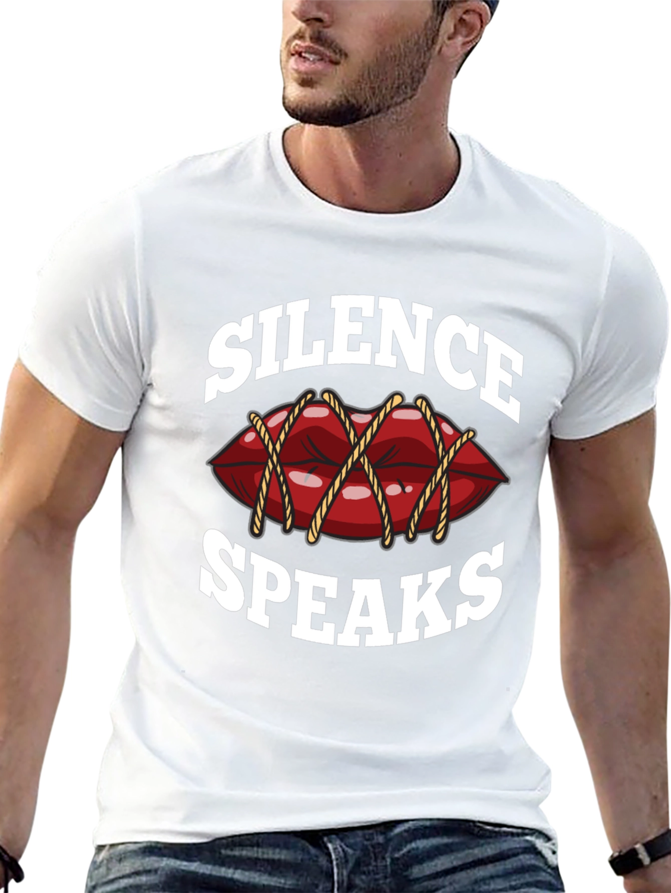 Camiseta Negra con Diseño Silence Speaks