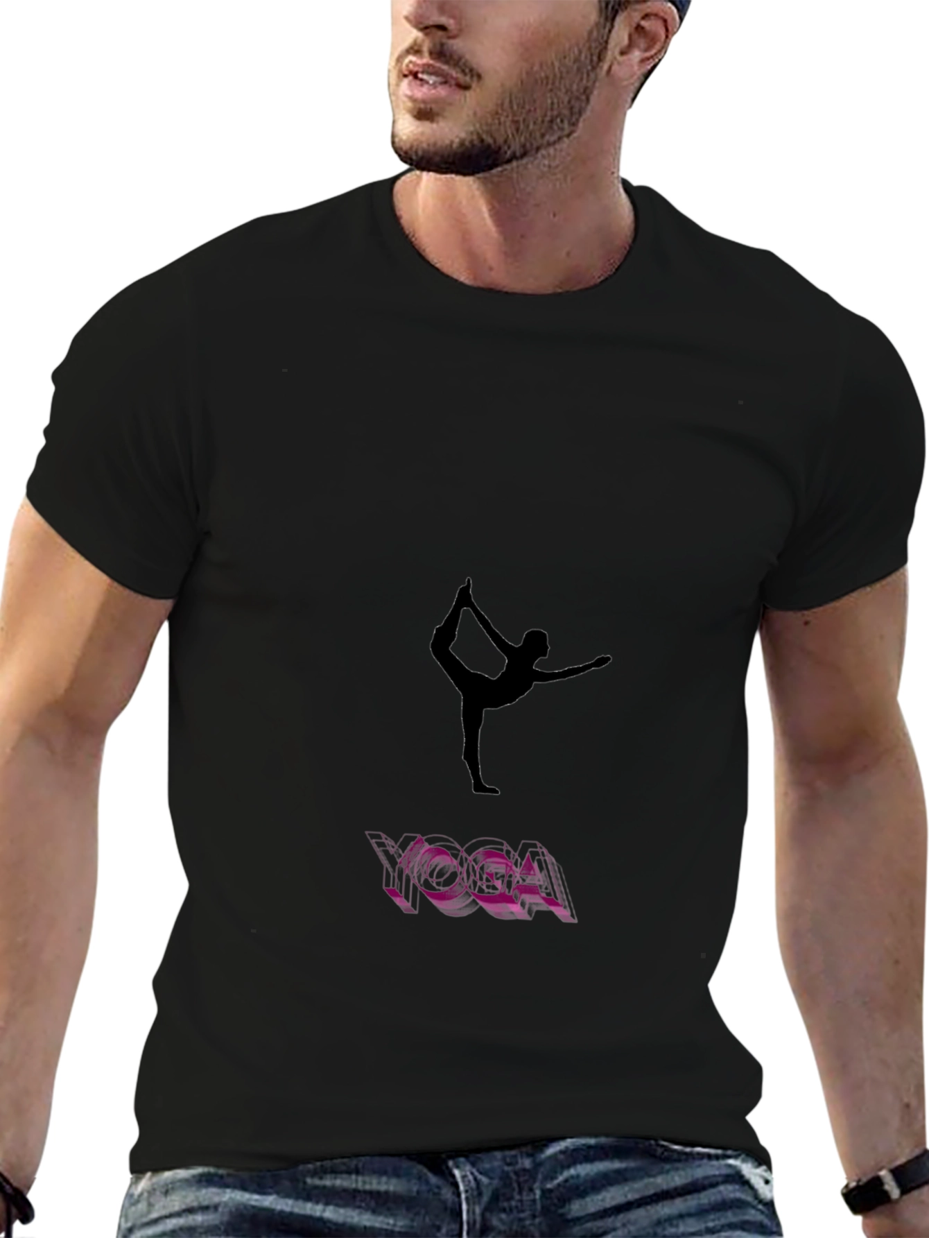 Camiseta Negra Yoga para Hombre - Diseño Exclusivo
