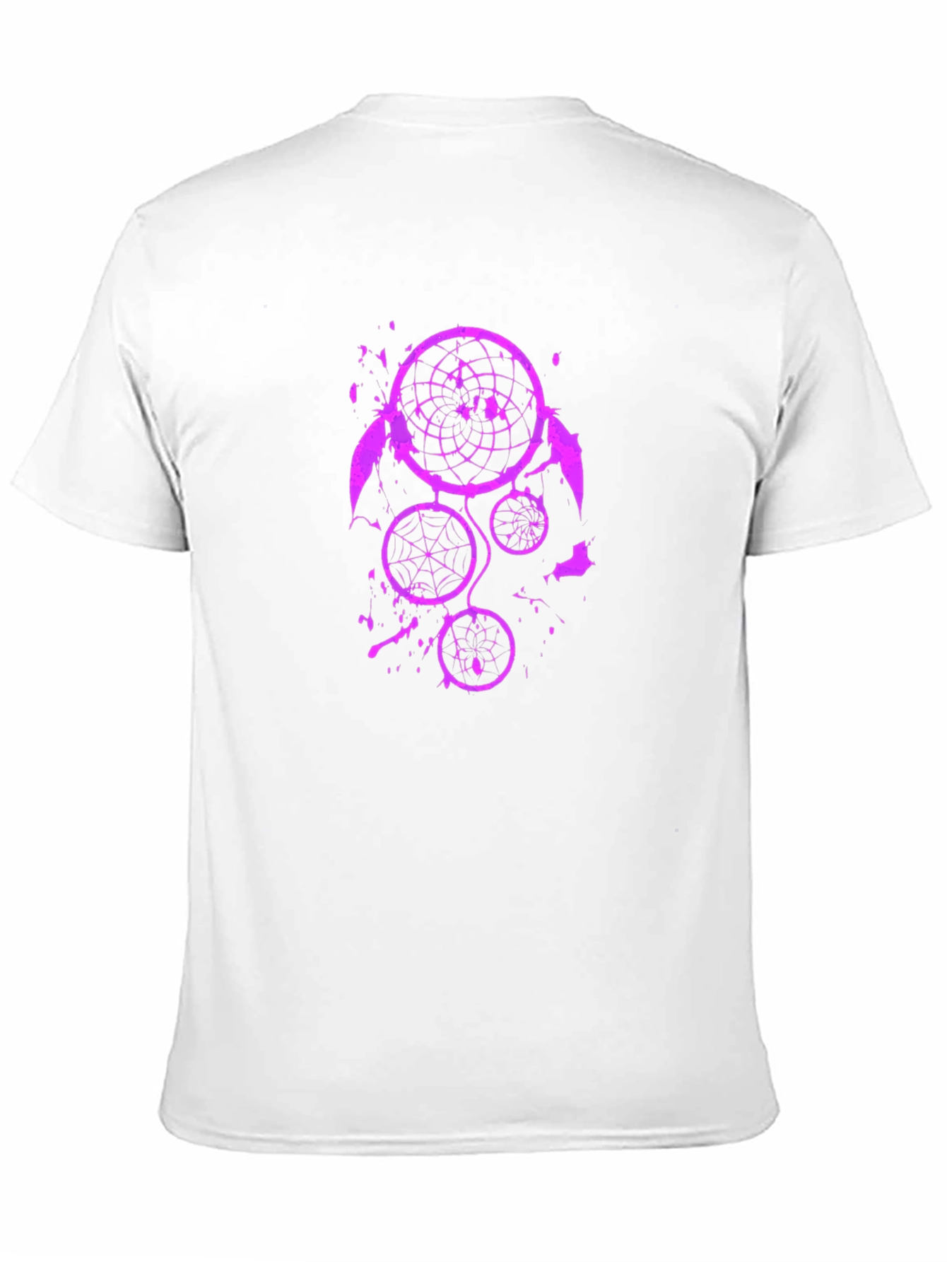 Camiseta Negra con Diseño Atrapasueños Morado
