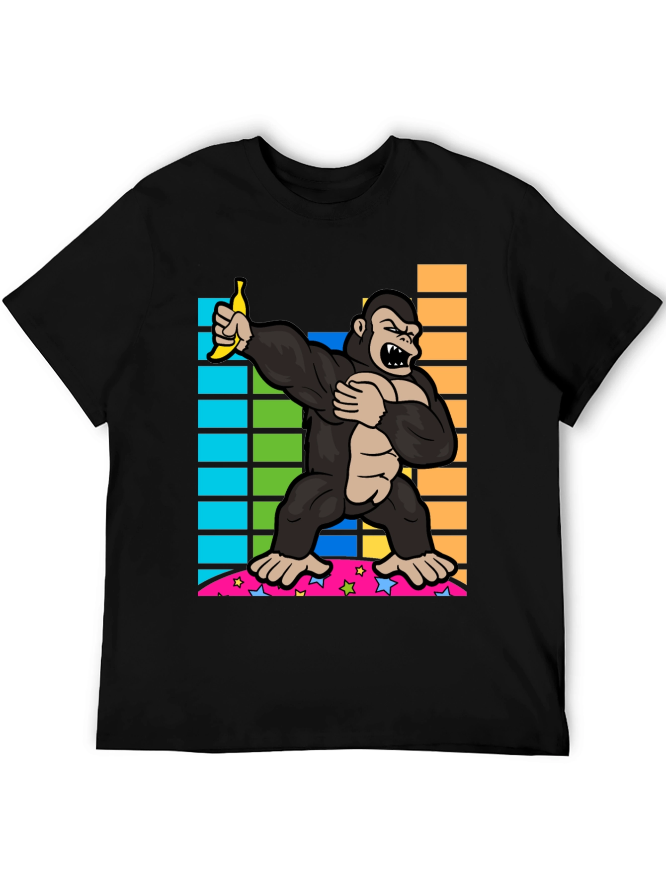 Camiseta Negra con Gorila Dabbing con Plátano