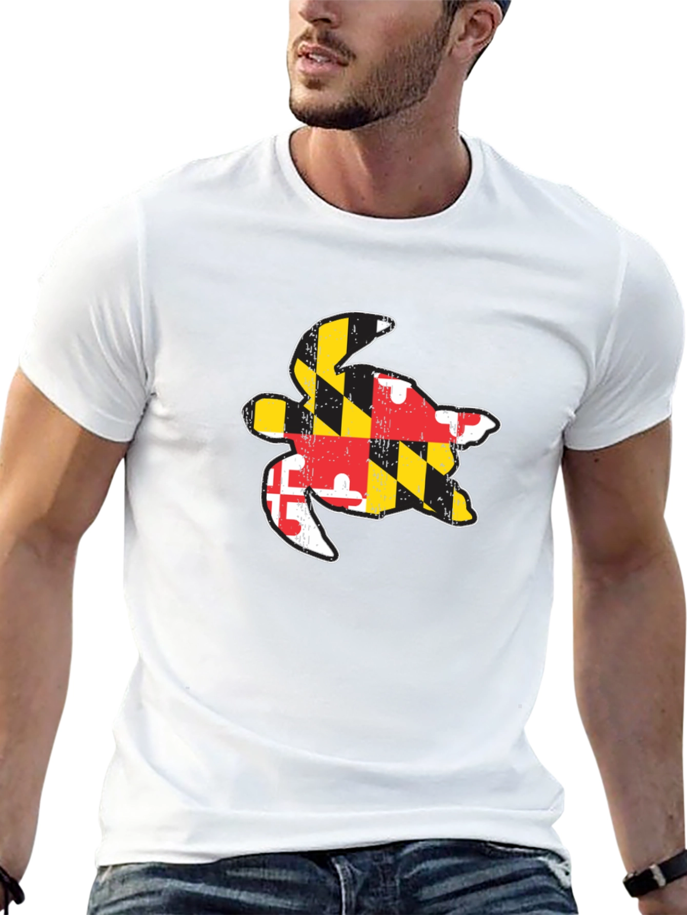Camiseta Negra con Diseño de Tortuga Maryland