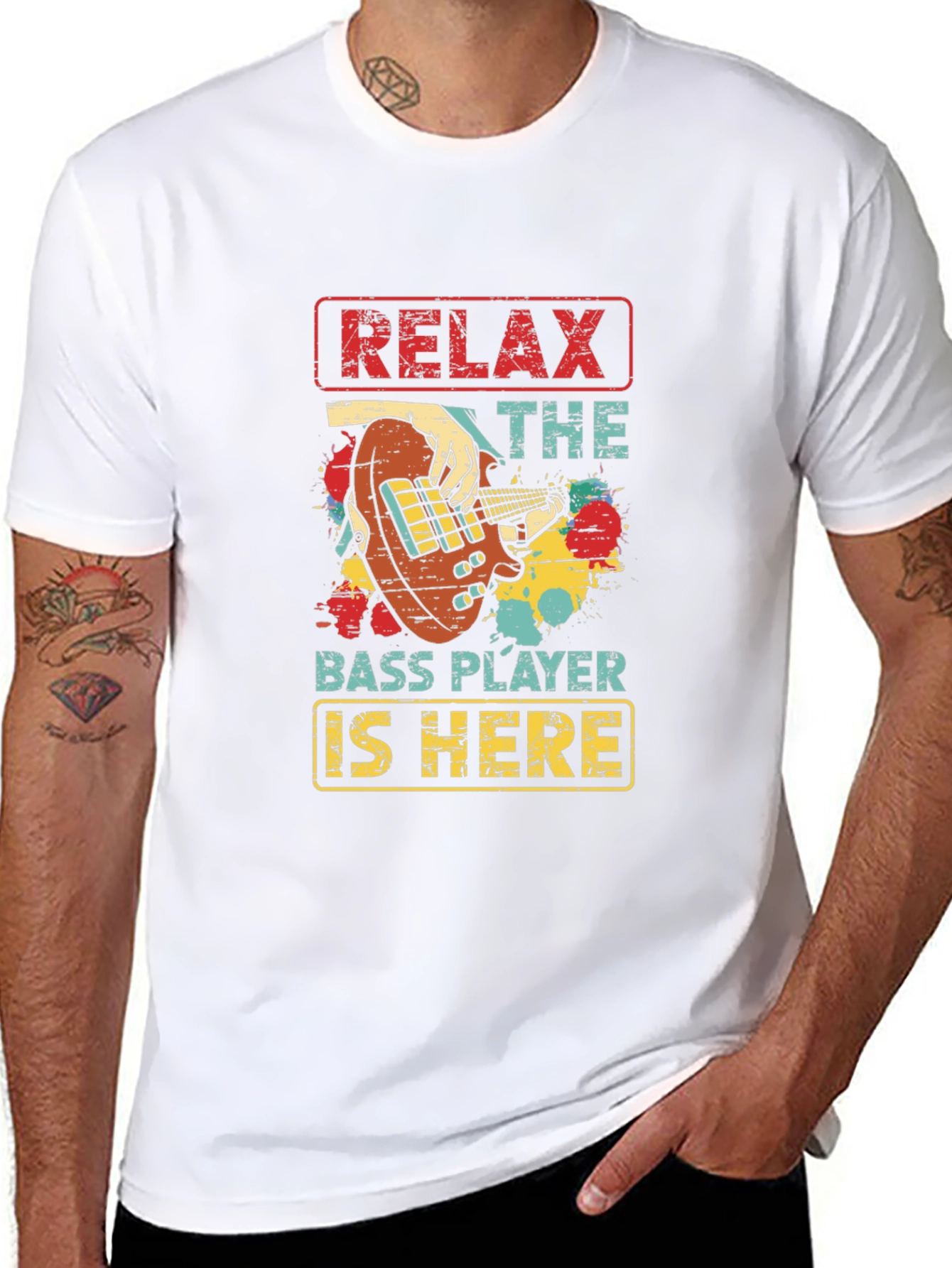 Camiseta Negra Relax The Bass Player Is Here
