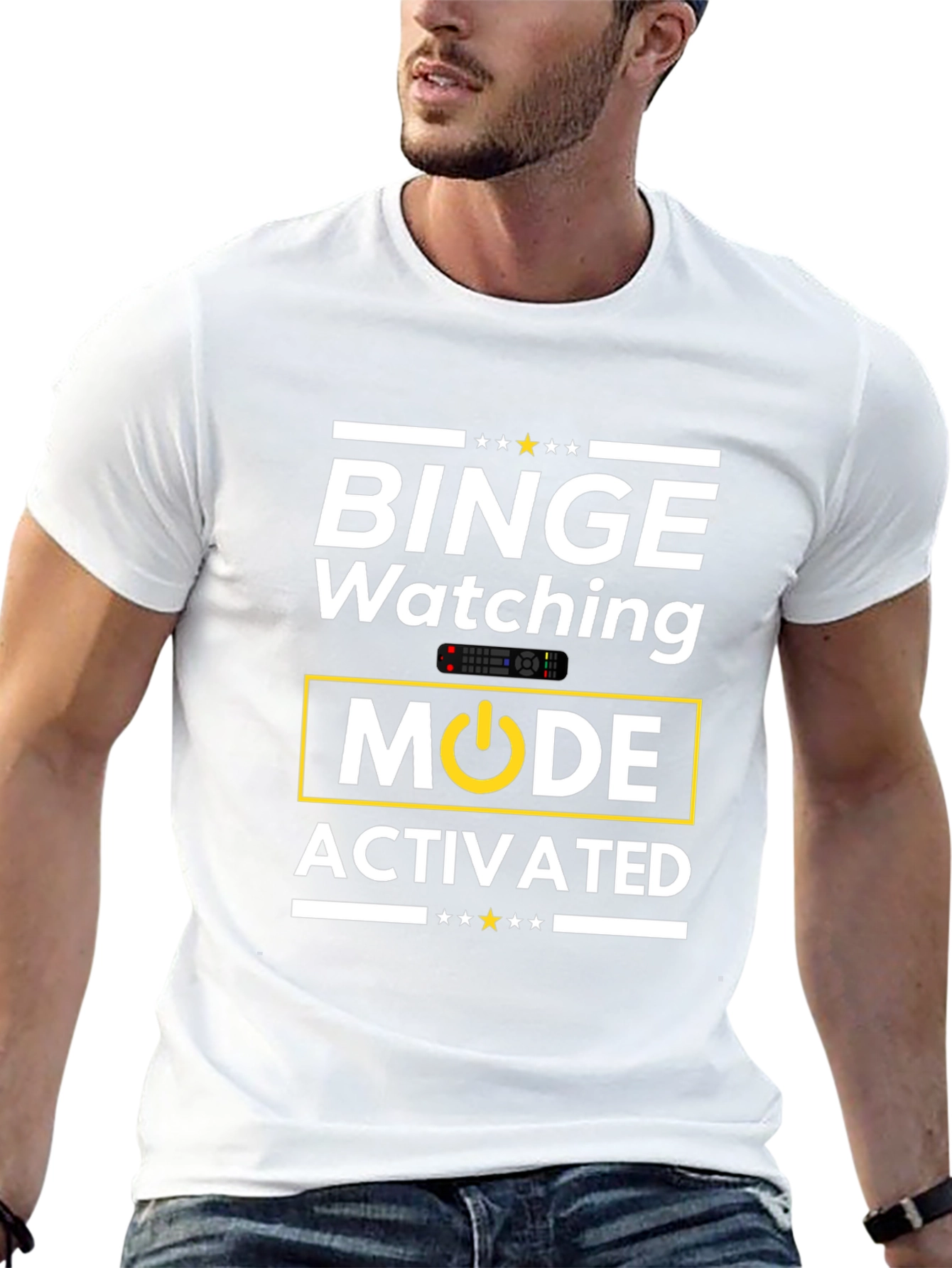 Camiseta Negra Binge Watching Mode Activated
