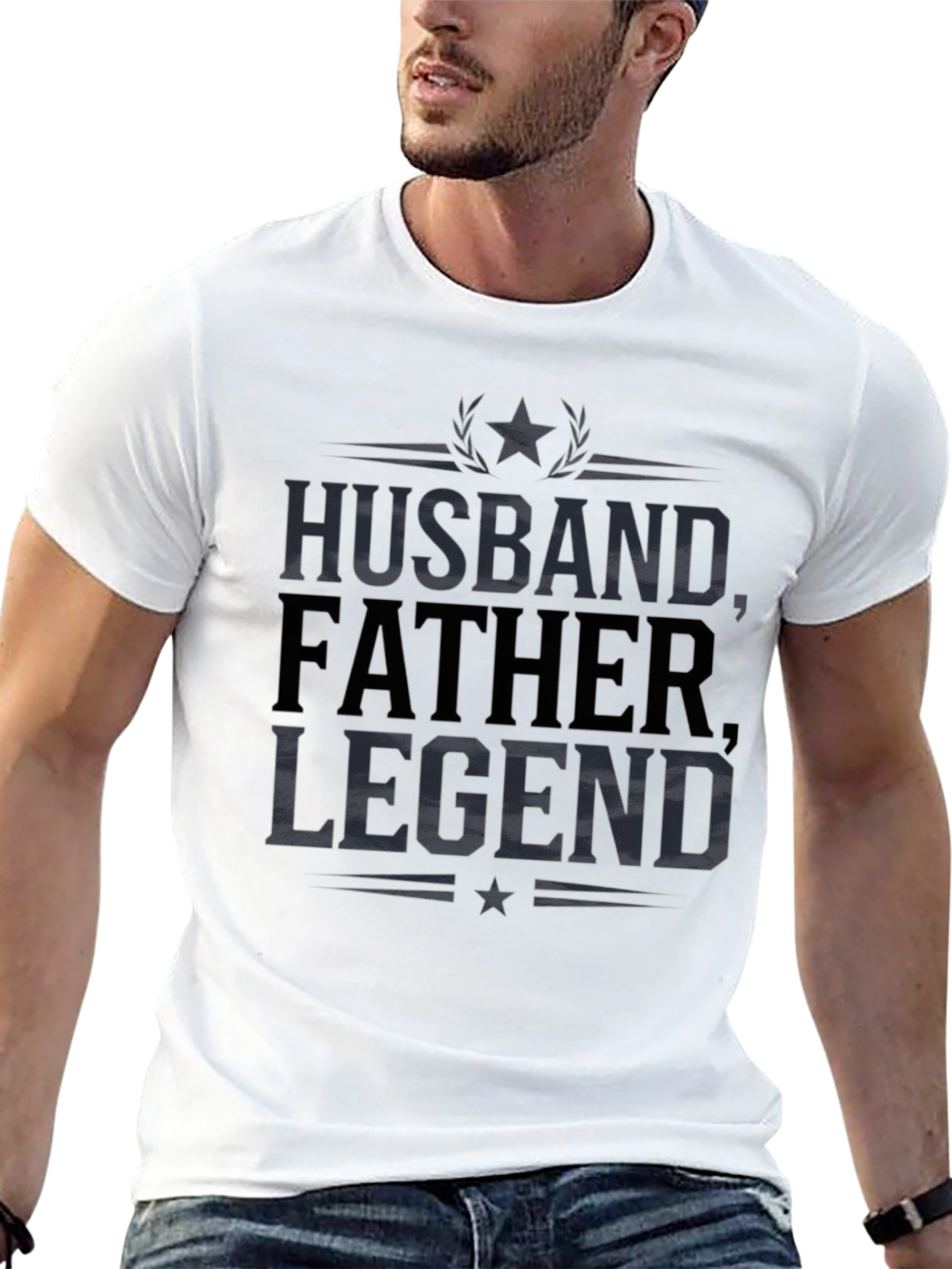 Camiseta Hombre: Esposo Padre Leyenda - Diseño Original