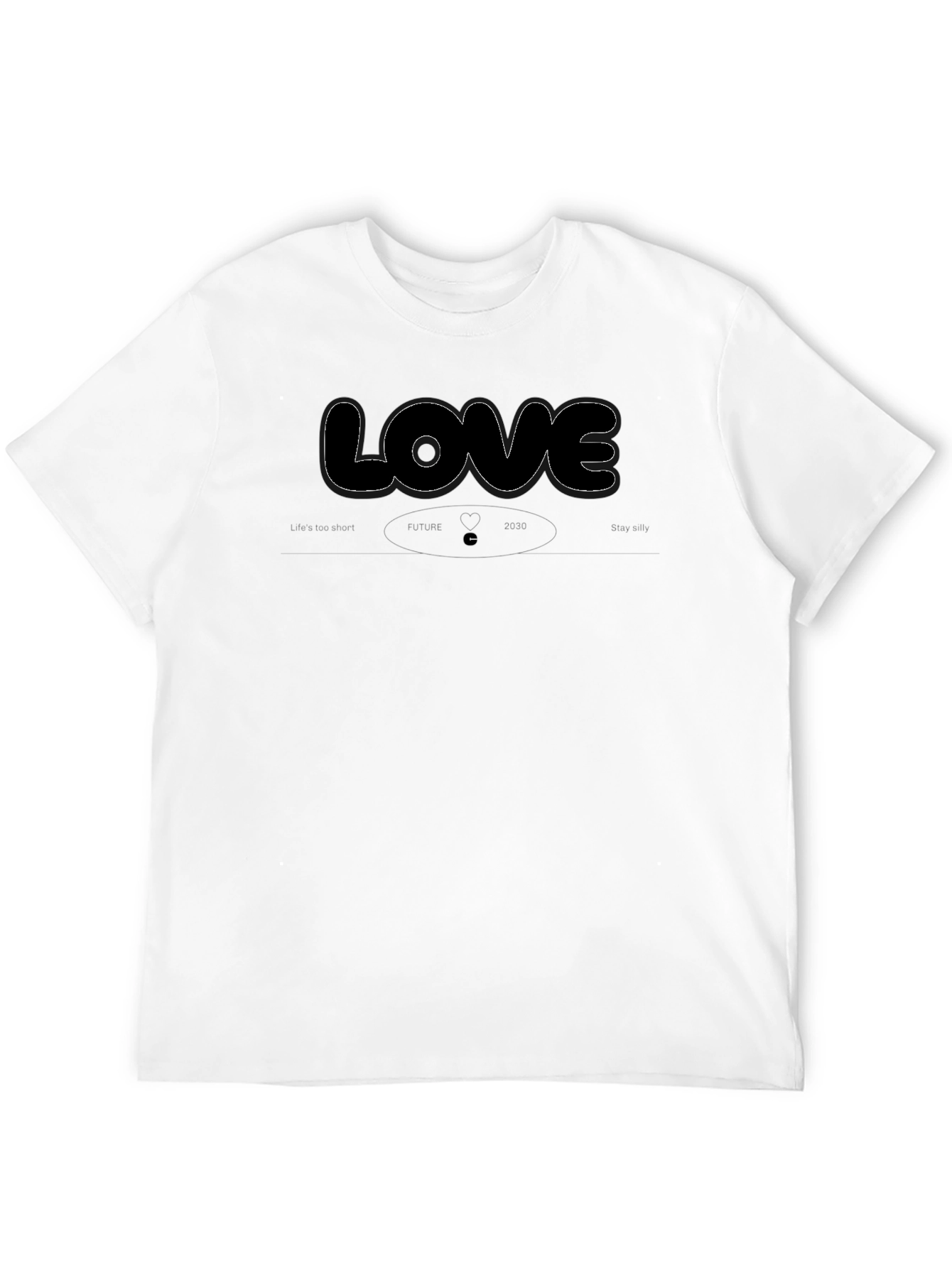 Camiseta Negra Hombre LOVE Diseño Casual