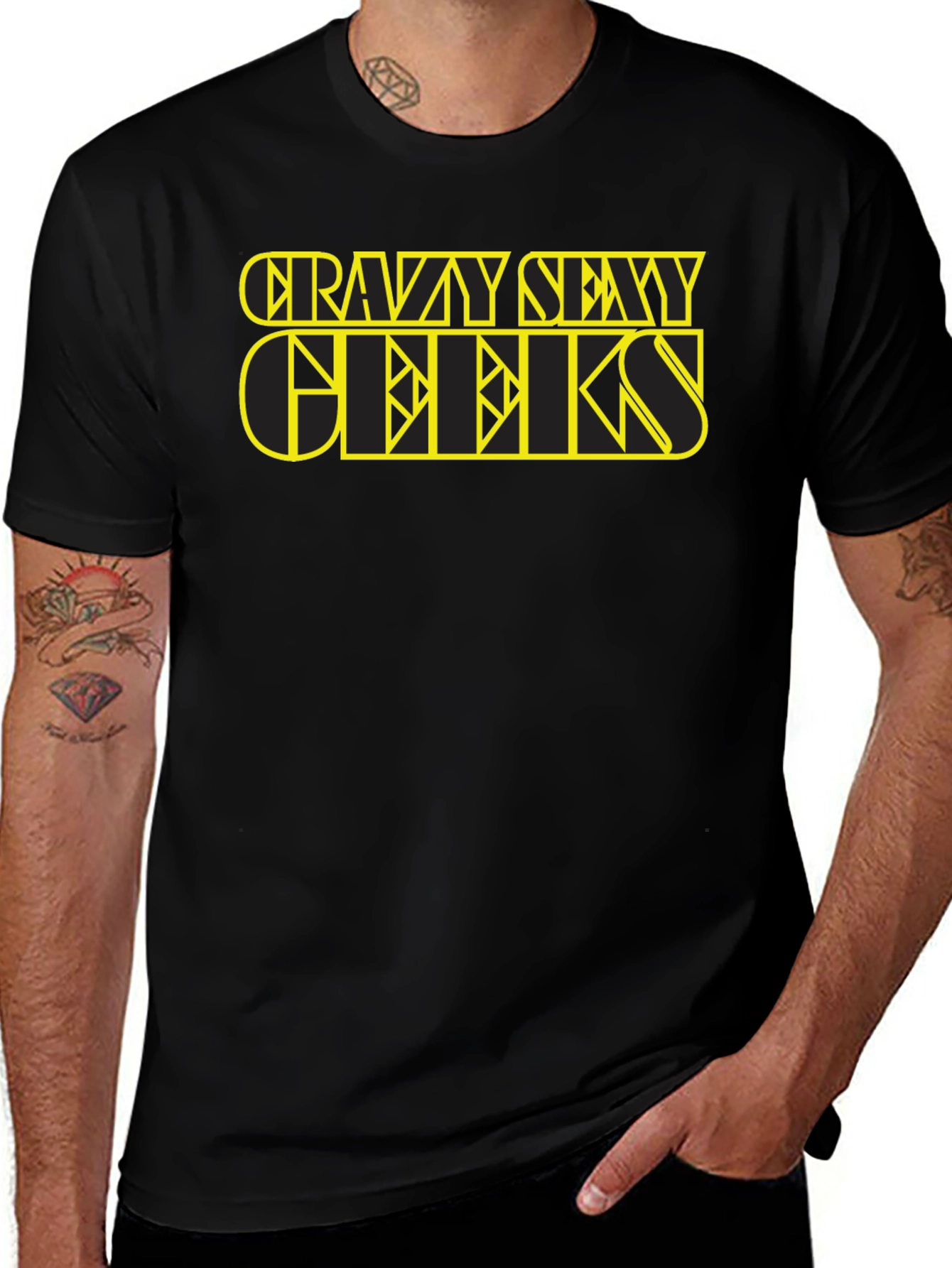 Camiseta Negra Crazy Sexy Geeks - Estilo Único
