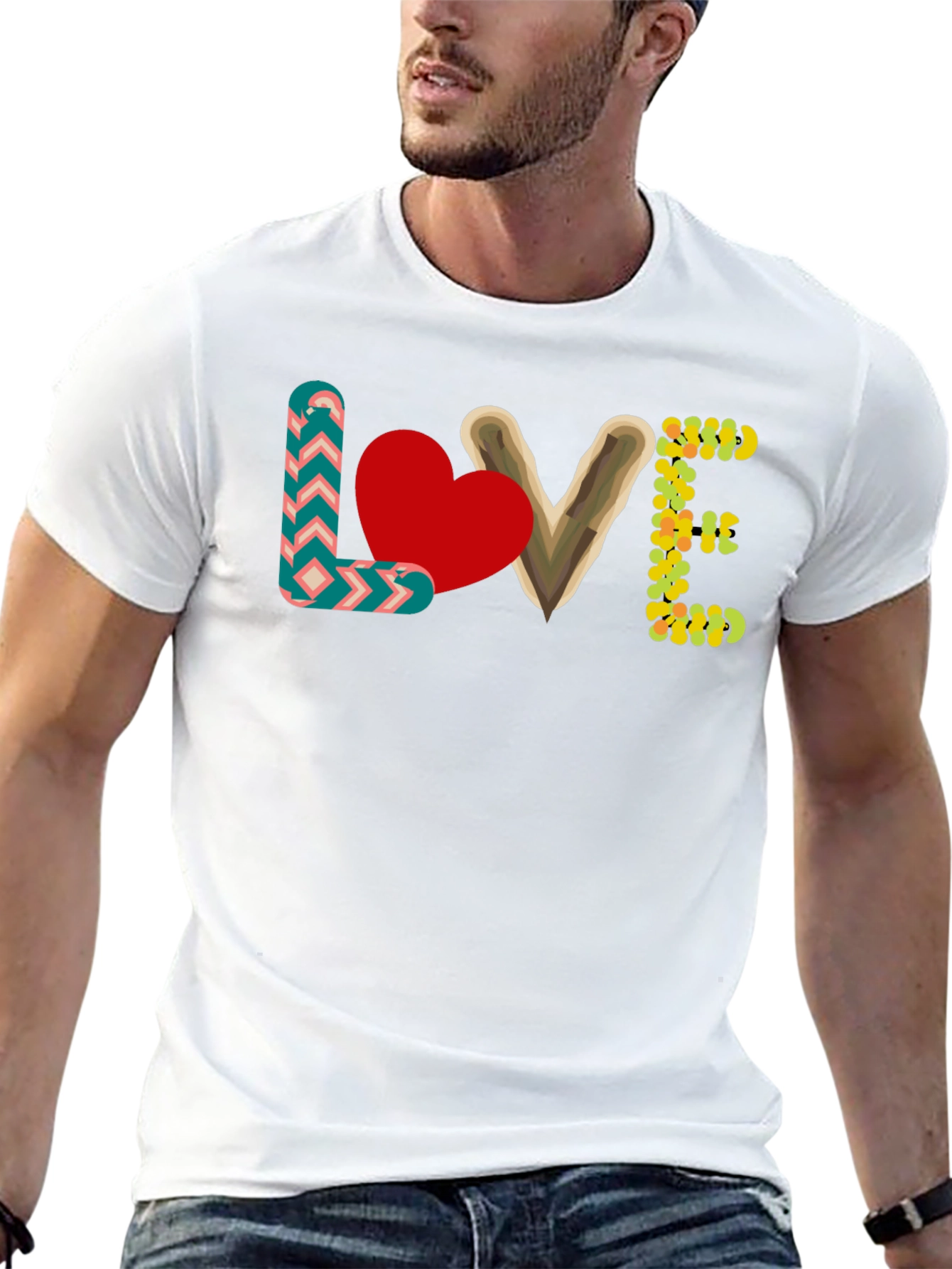 Camiseta Negra con Diseño LOVE