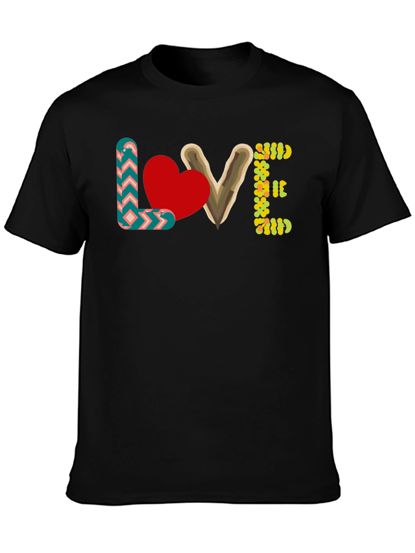 Camiseta Negra con Diseño LOVE