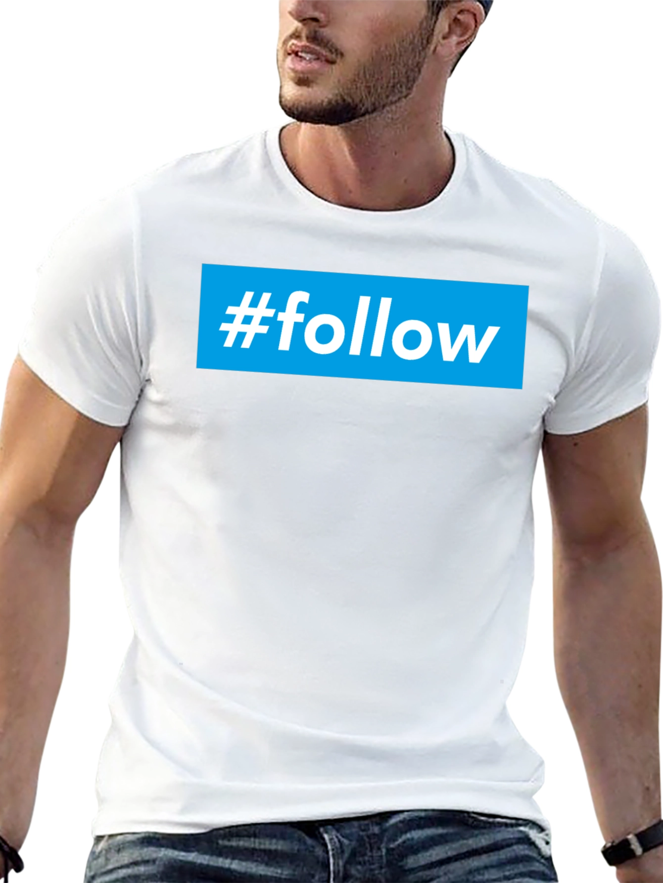 Camiseta Negra #Follow para Redes Sociales