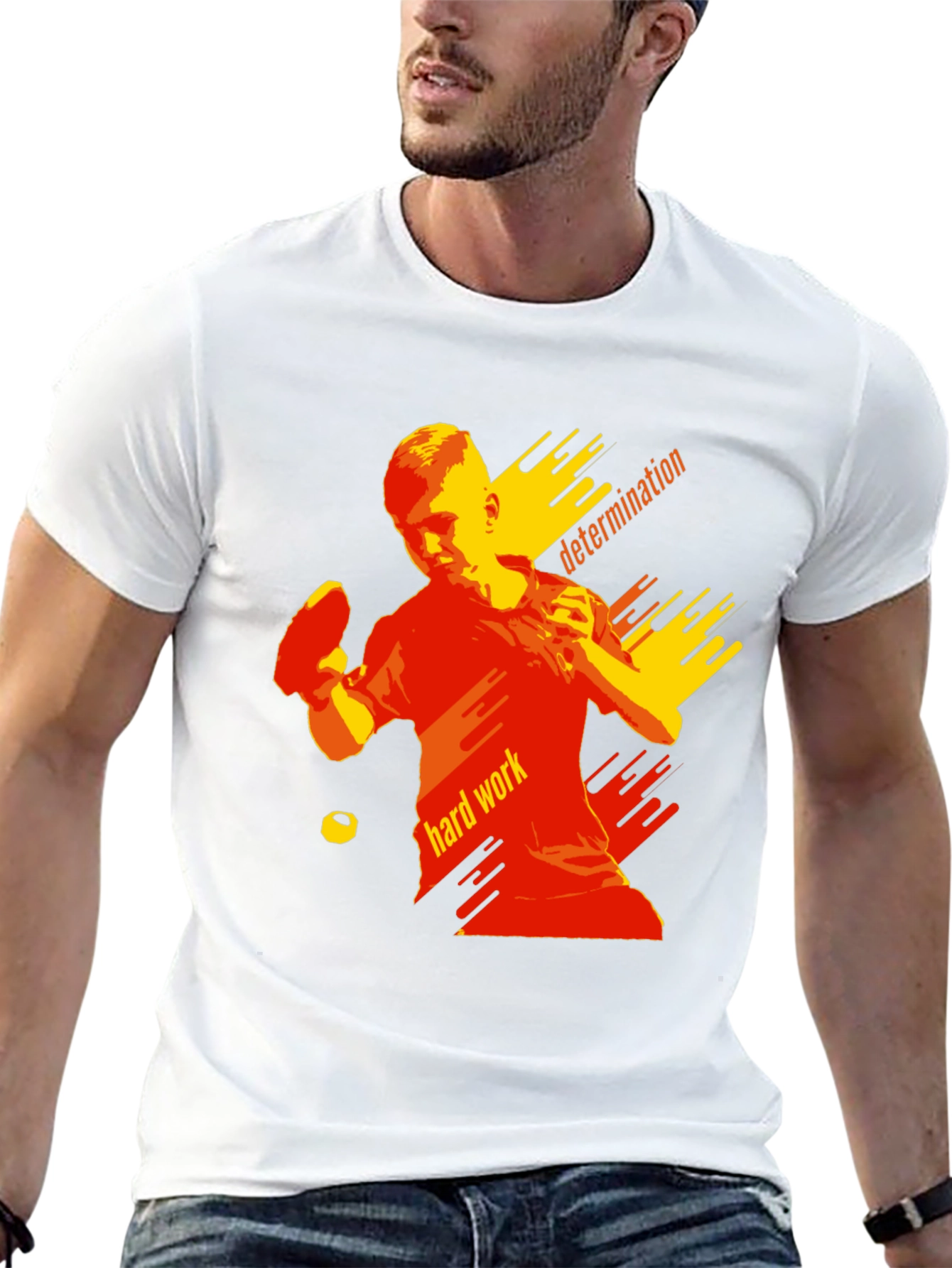 Camiseta Negra Hombre - Tenis de Mesa