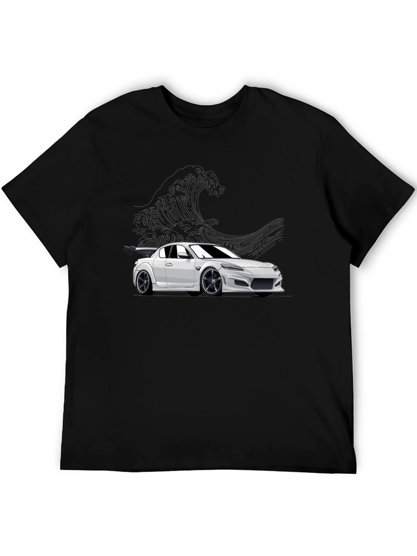 Camiseta Negra con Diseño de Coche Deportivo