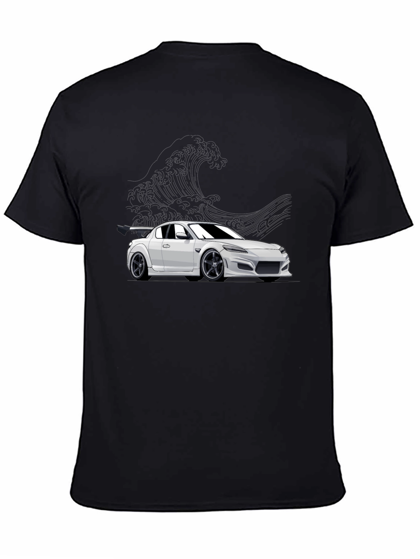 Camiseta Negra con Diseño de Coche Deportivo
