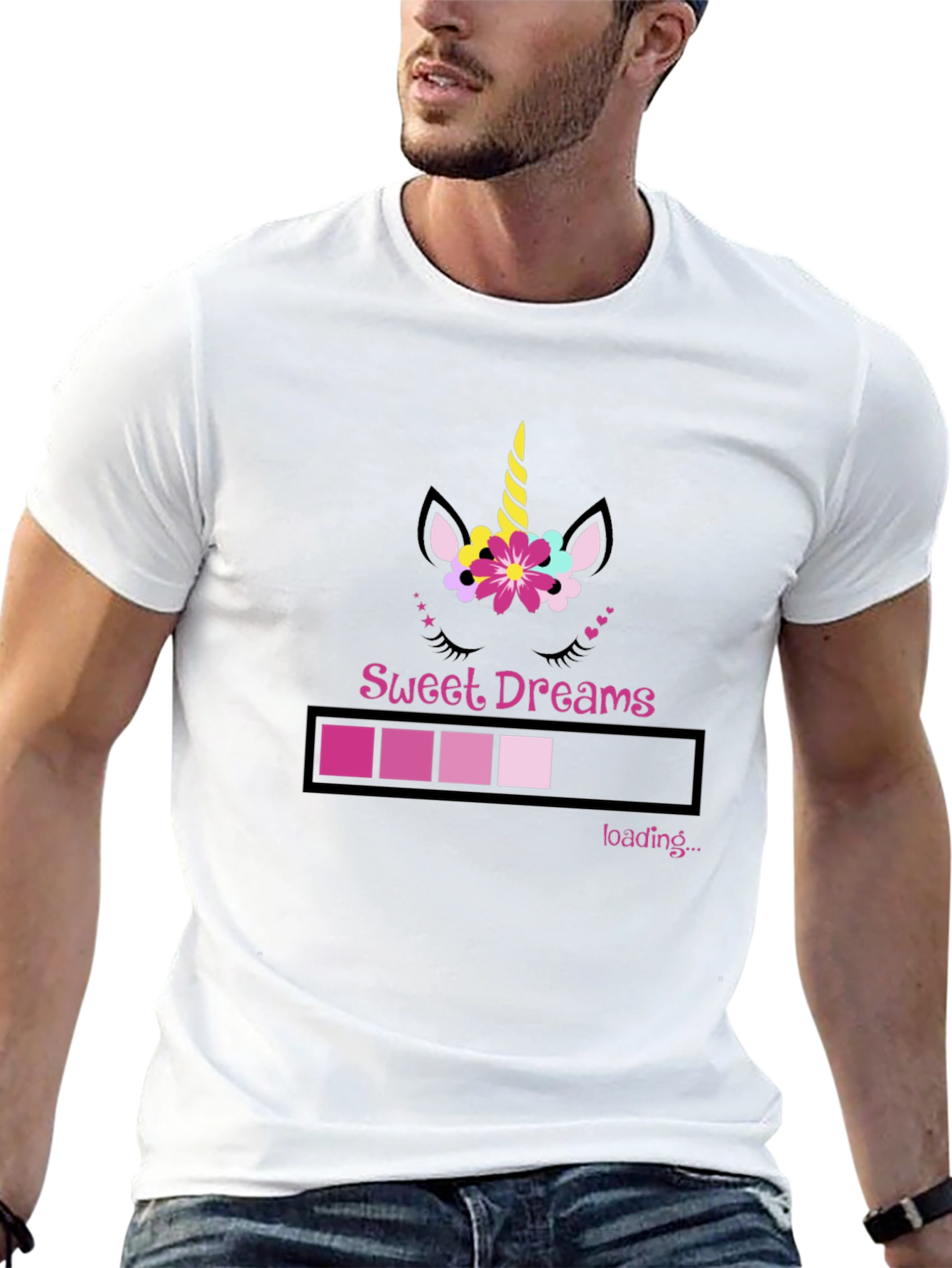 Camiseta Negra Sweet Dreams Unicornio