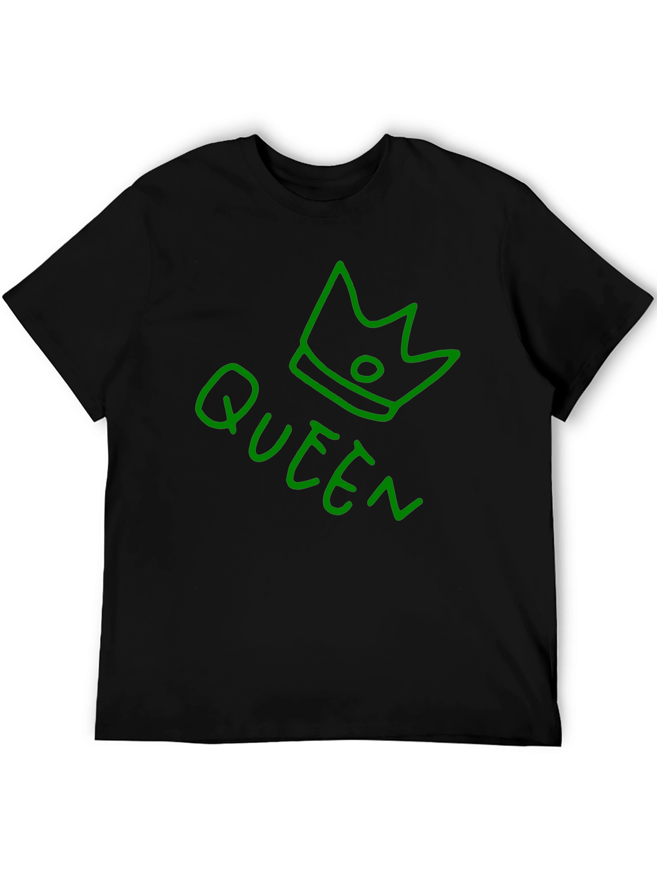 Camiseta Negra Queen con Corona Verde