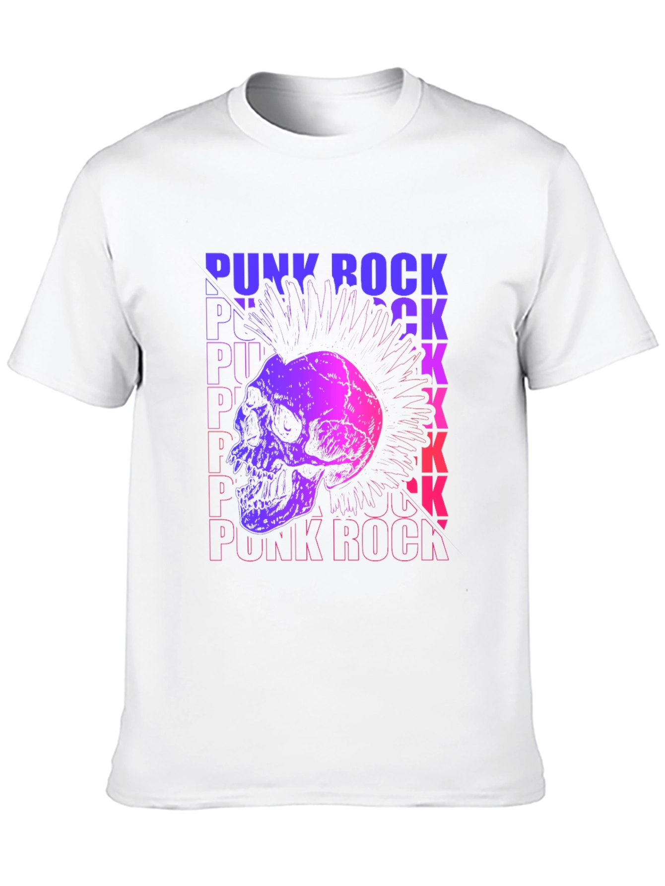 Camiseta Negra Estampada Punk Rock Calavera