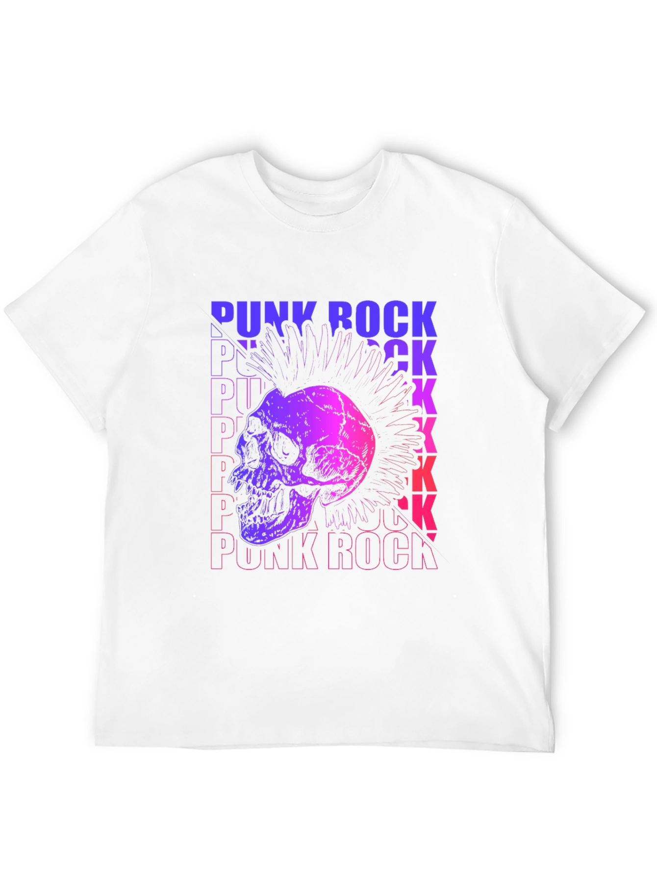 Camiseta Negra Estampada Punk Rock Calavera