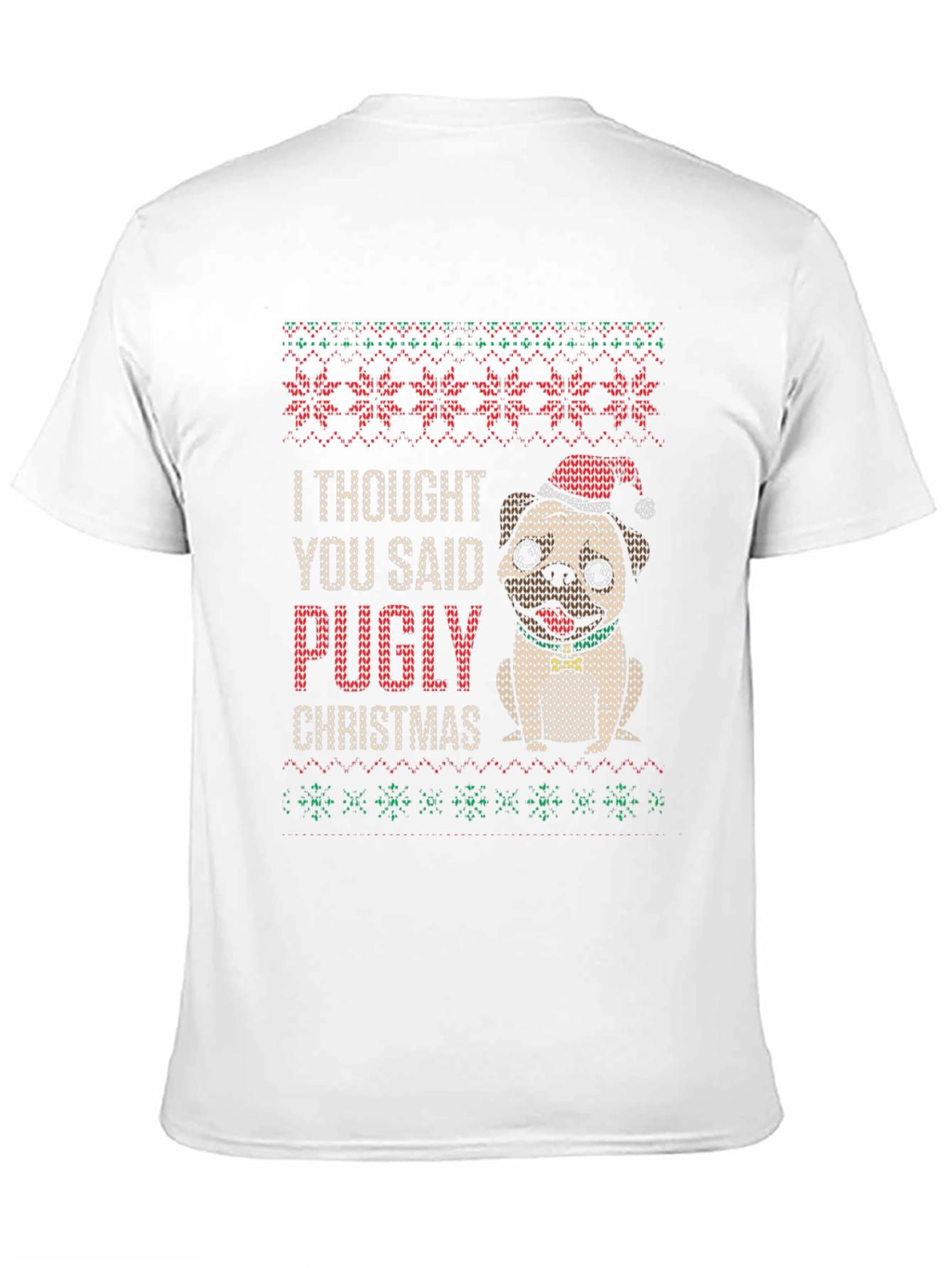 Camiseta Navideña Pugly Christmas para Amantes de Pugs