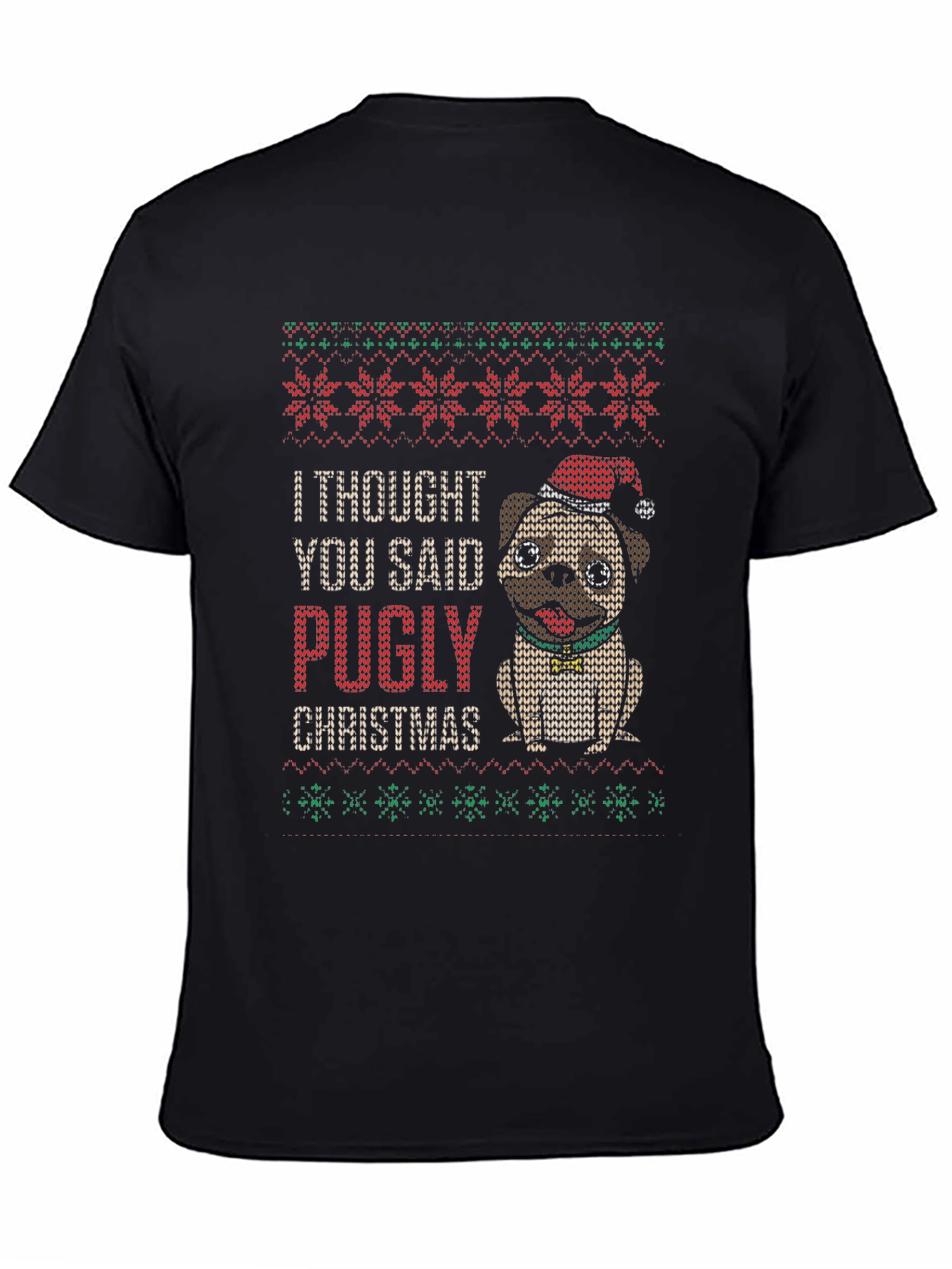 Camiseta Navideña Pugly Christmas para Amantes de Pugs