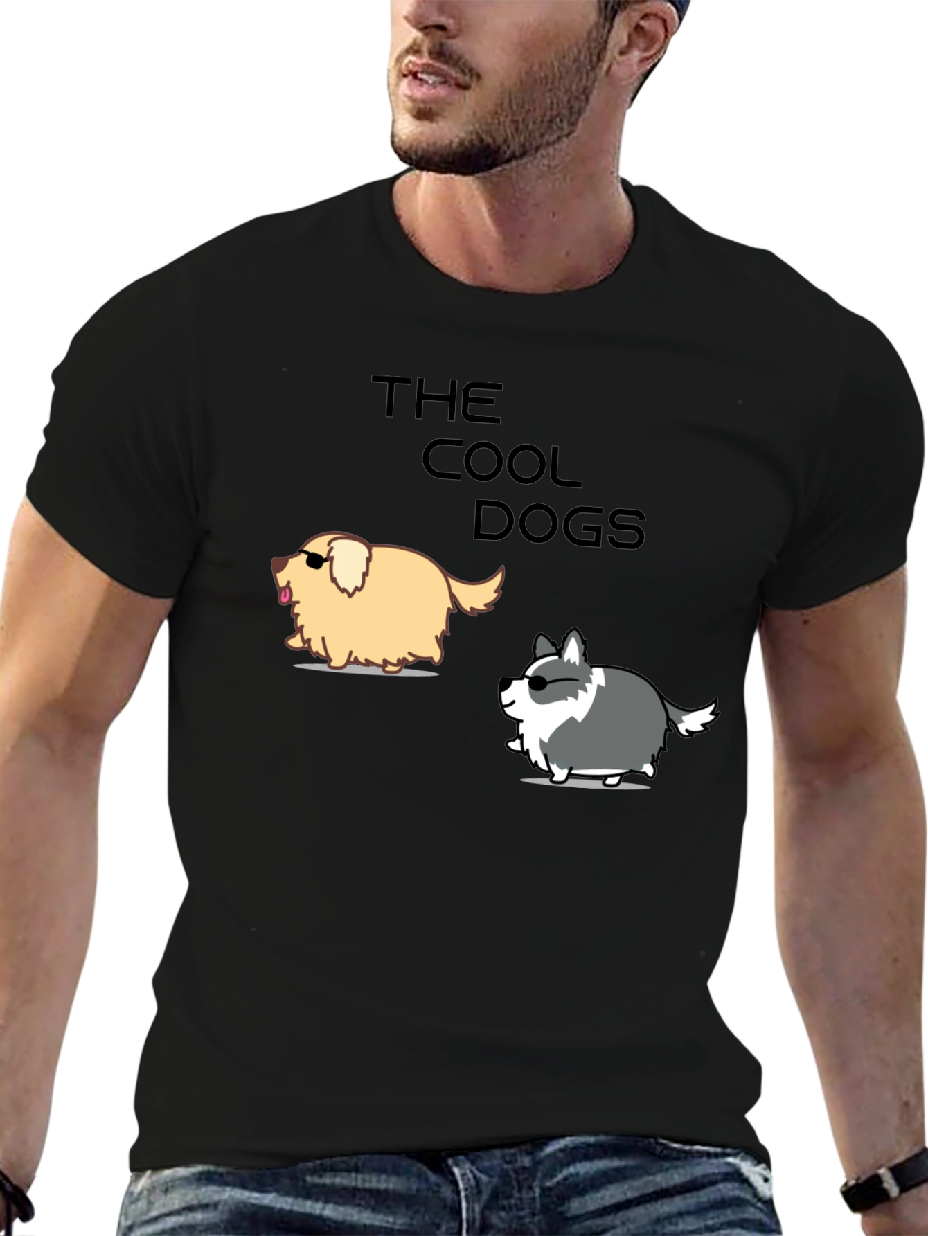 Camiseta Negra: Los Perros Cool