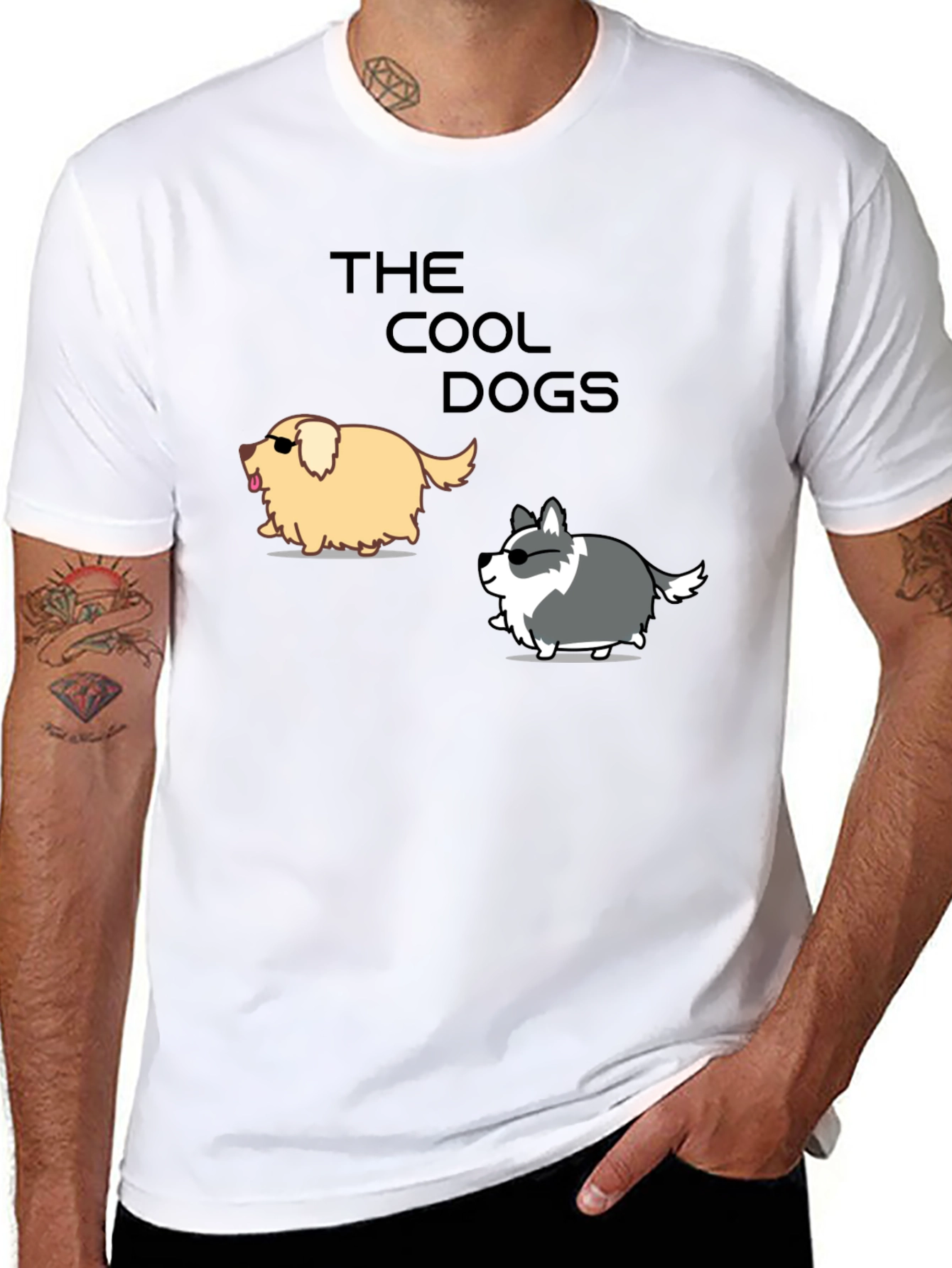 Camiseta Negra: Los Perros Cool