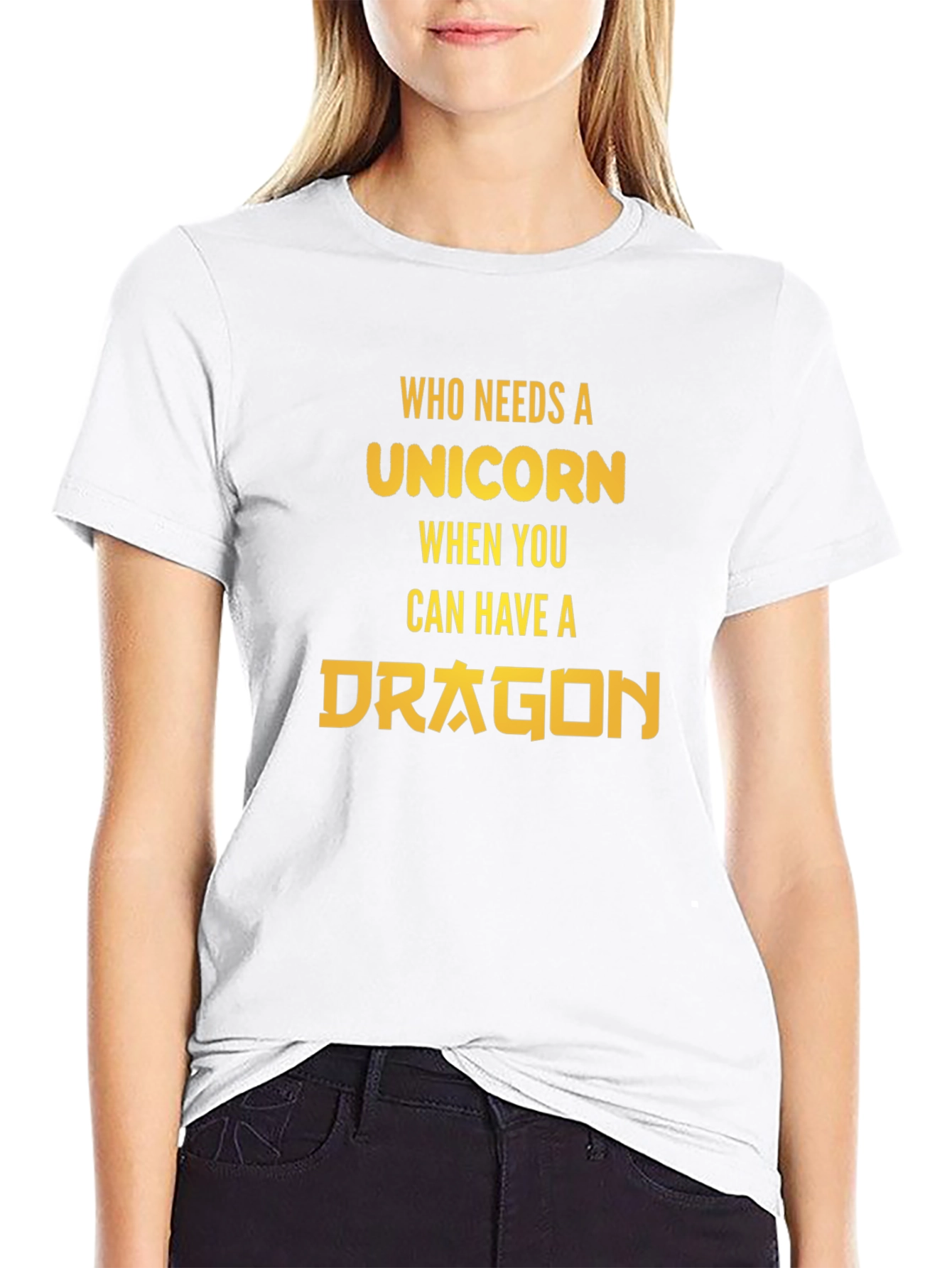 Camiseta Negra Dragón vs Unicornio
