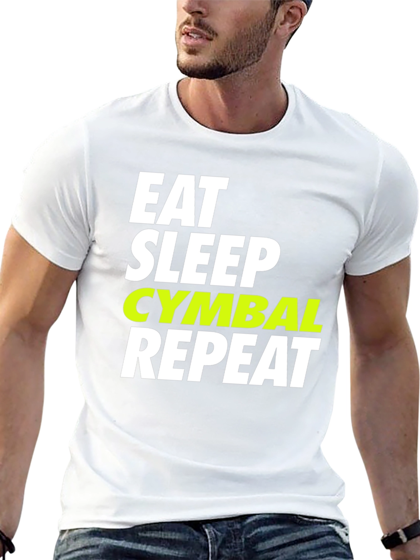 Camiseta Negra Eat Sleep Cymbal Repeat