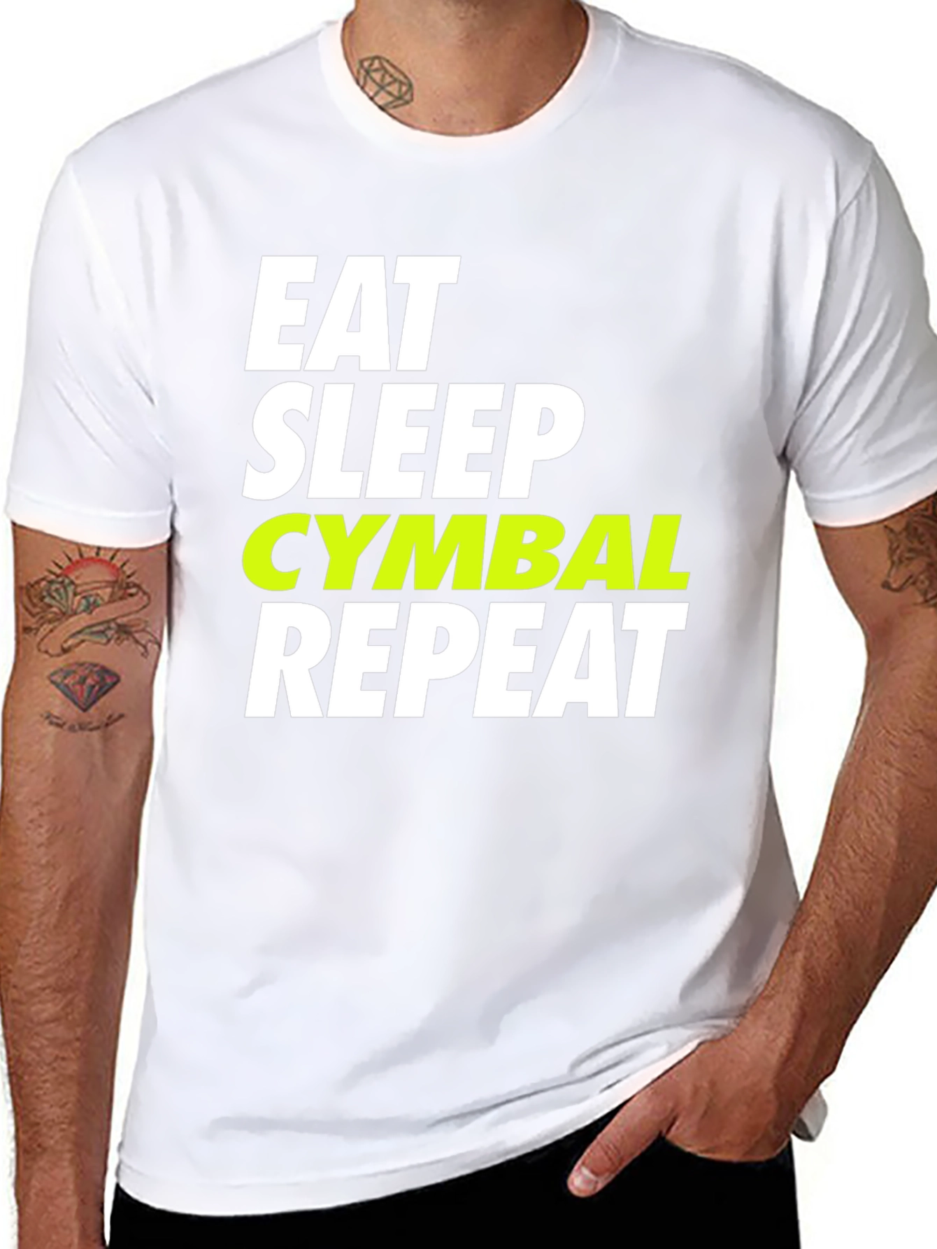 Camiseta Negra Eat Sleep Cymbal Repeat