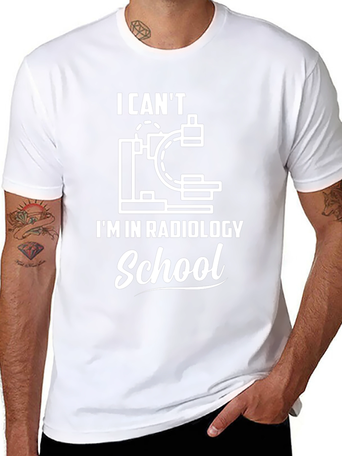 Camiseta Negra con Diseño de Radiología