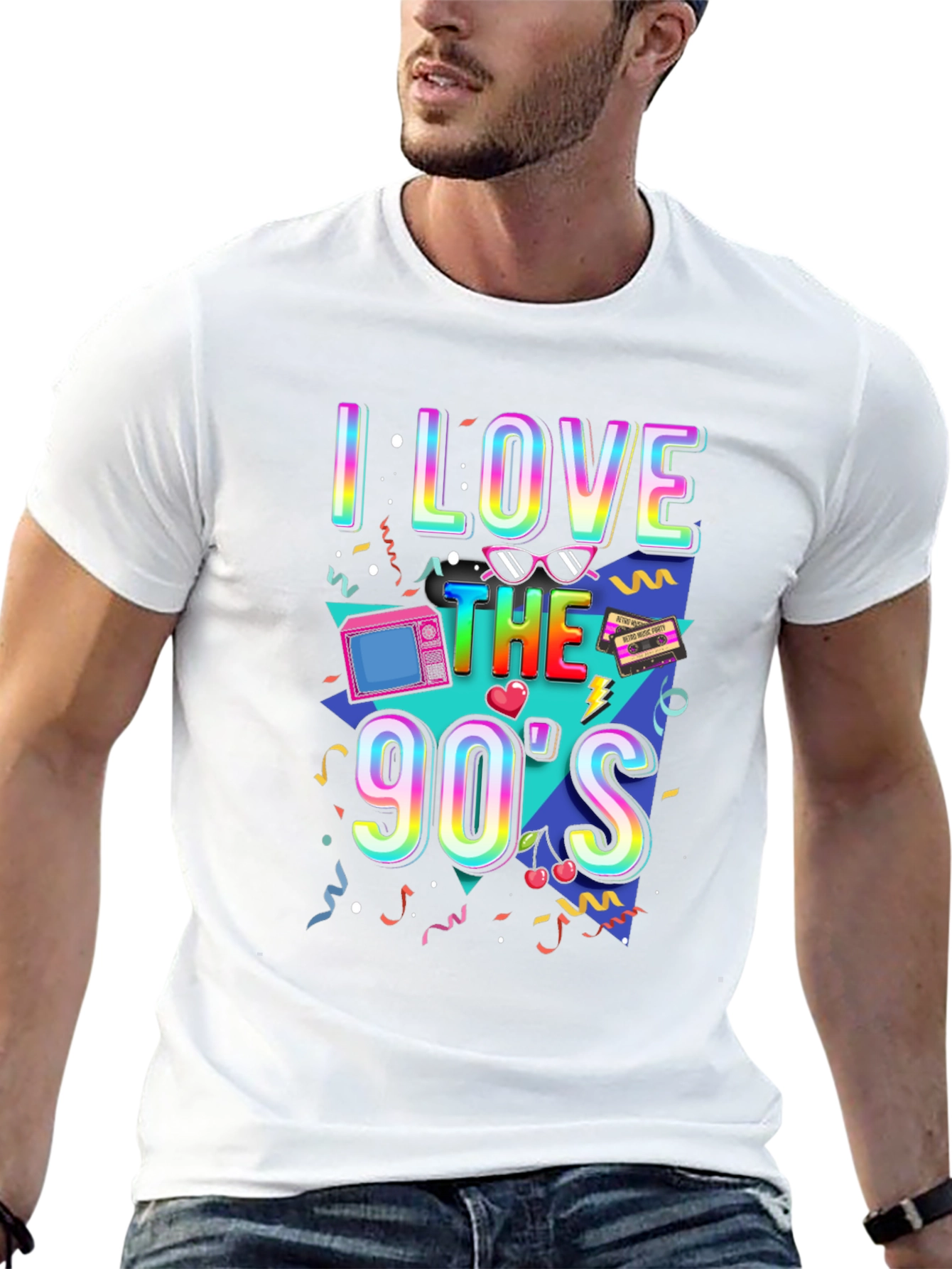 Camiseta Negra I Love the 90s Retro