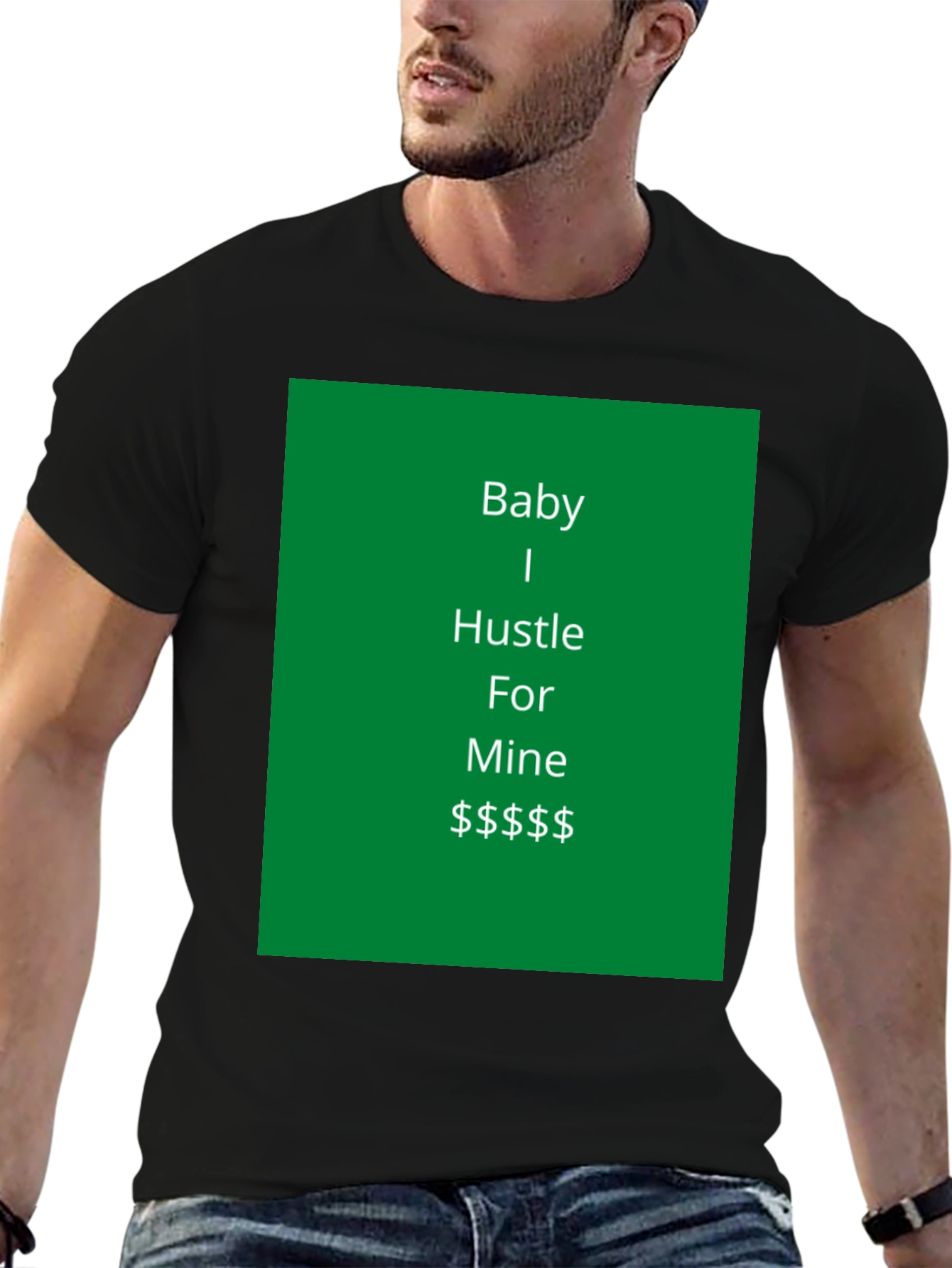 Camiseta Negra Baby I Hustle For Mine