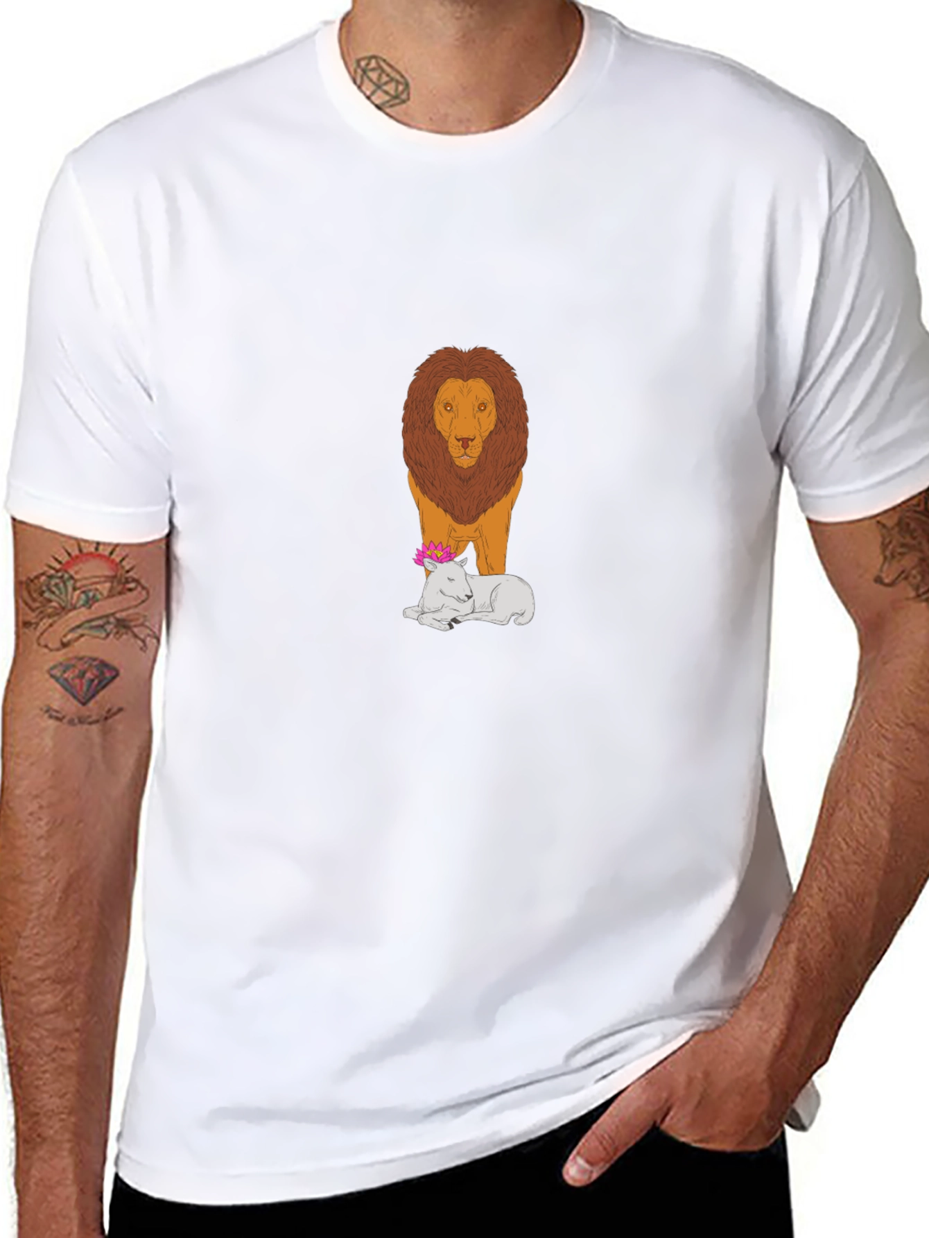 Camiseta Hombre León y Cordero