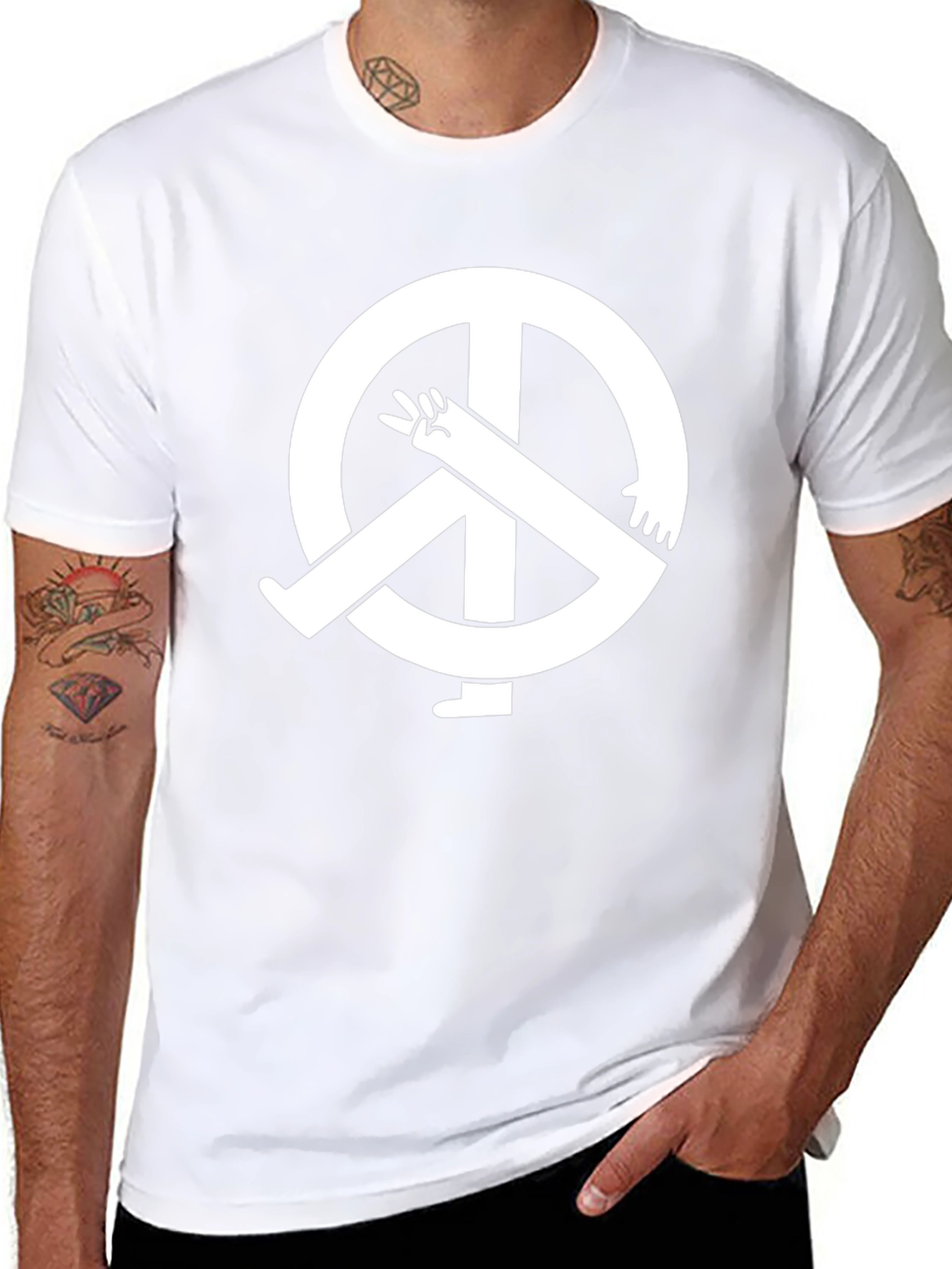 Camiseta Negra Peace Sign para Hombre