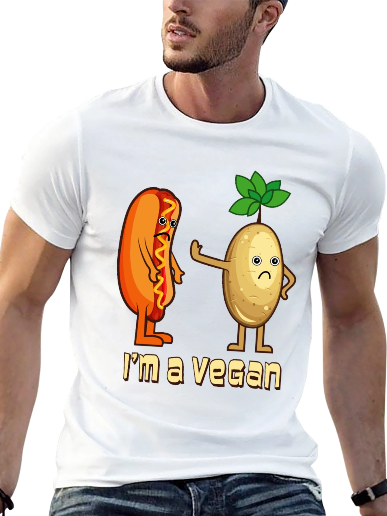 Camiseta Negra Vegana con Diseño Divertido