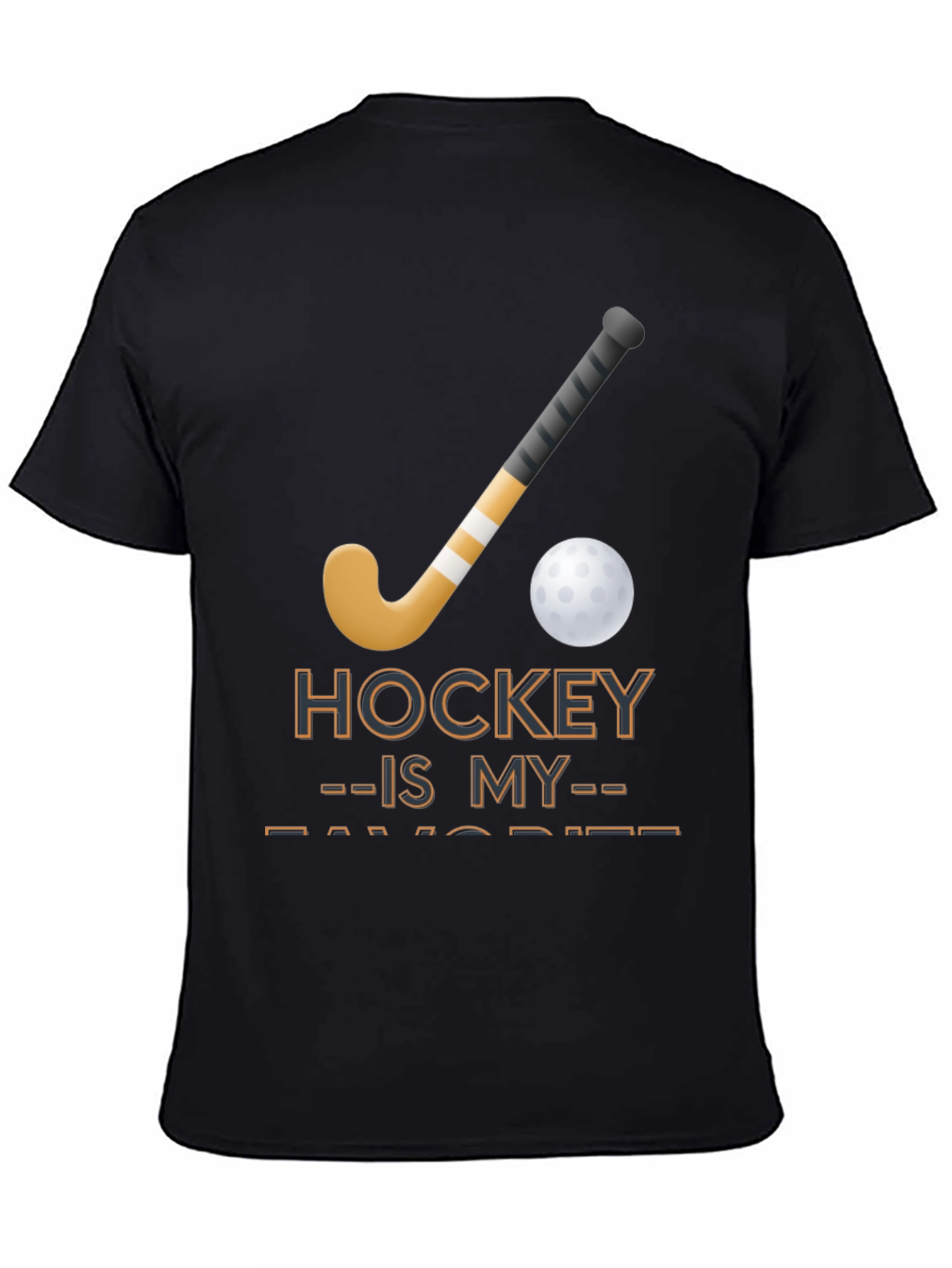 Camiseta Negra con Diseño de Hockey
